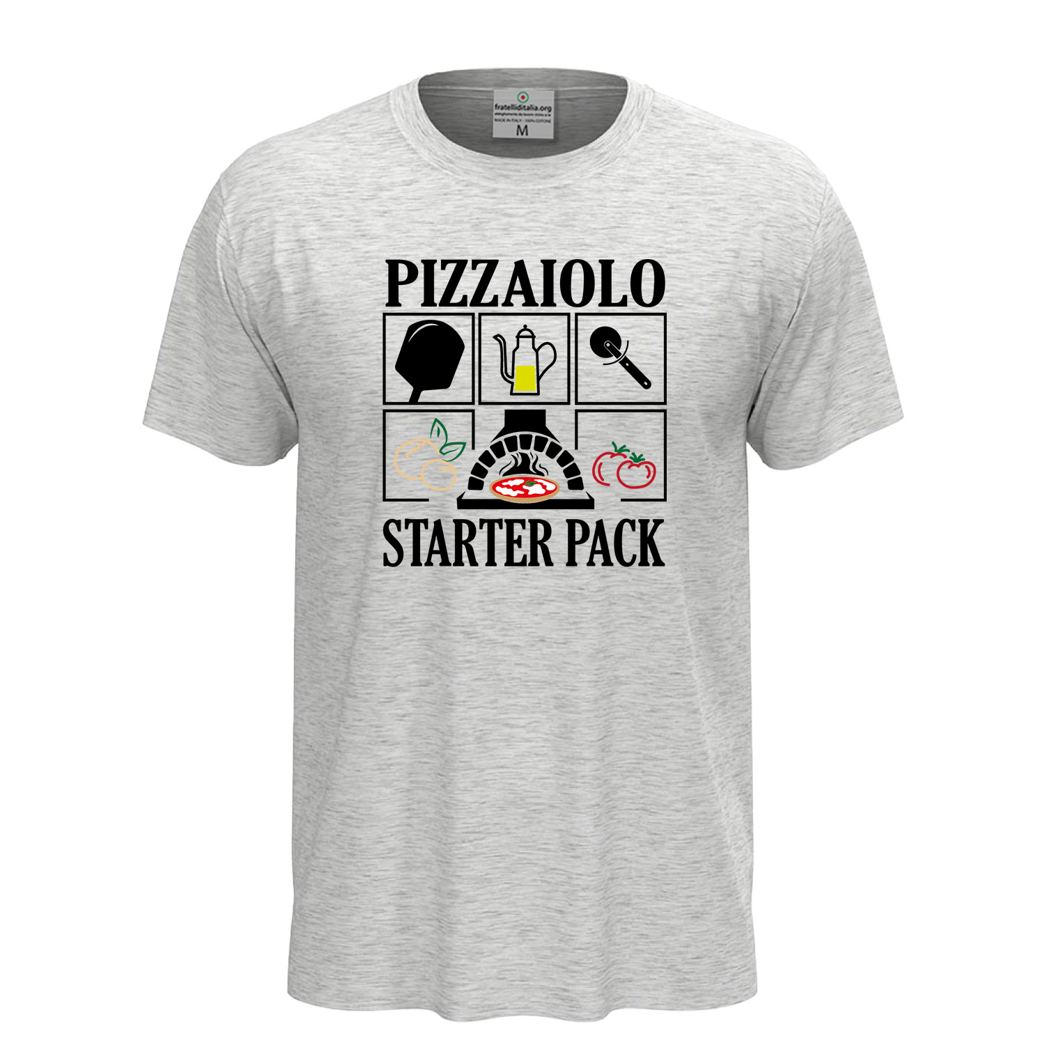 T-shirt classica unisex a manica corta con stampa, per pizzaioli, cuochi e amanti della pizza divertente