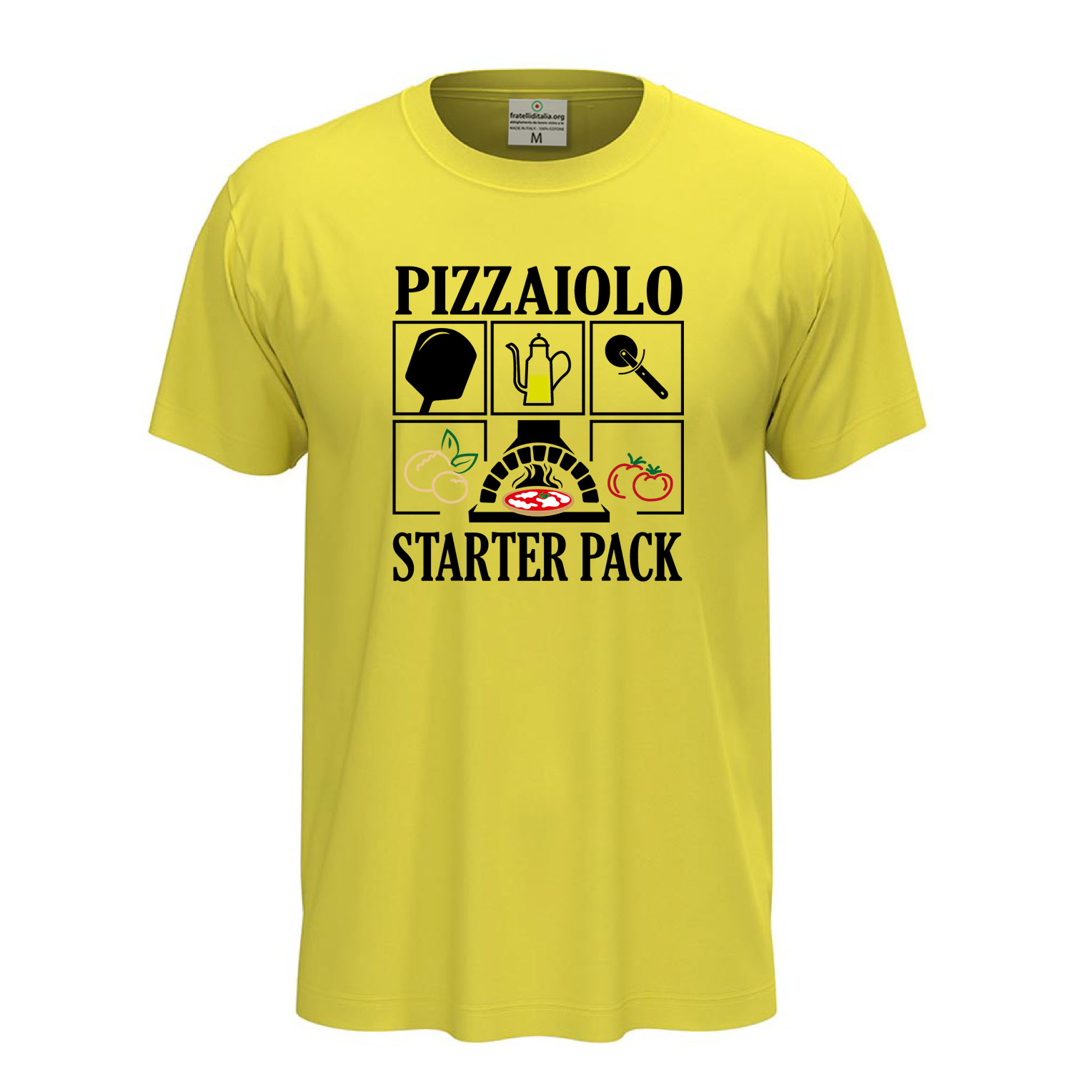 T-shirt classica unisex a manica corta con stampa, per pizzaioli, cuochi e amanti della pizza divertente