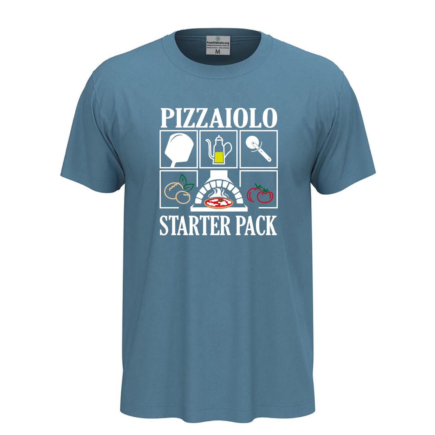 T-shirt classica unisex a manica corta con stampa, per pizzaioli, cuochi e amanti della pizza divertente