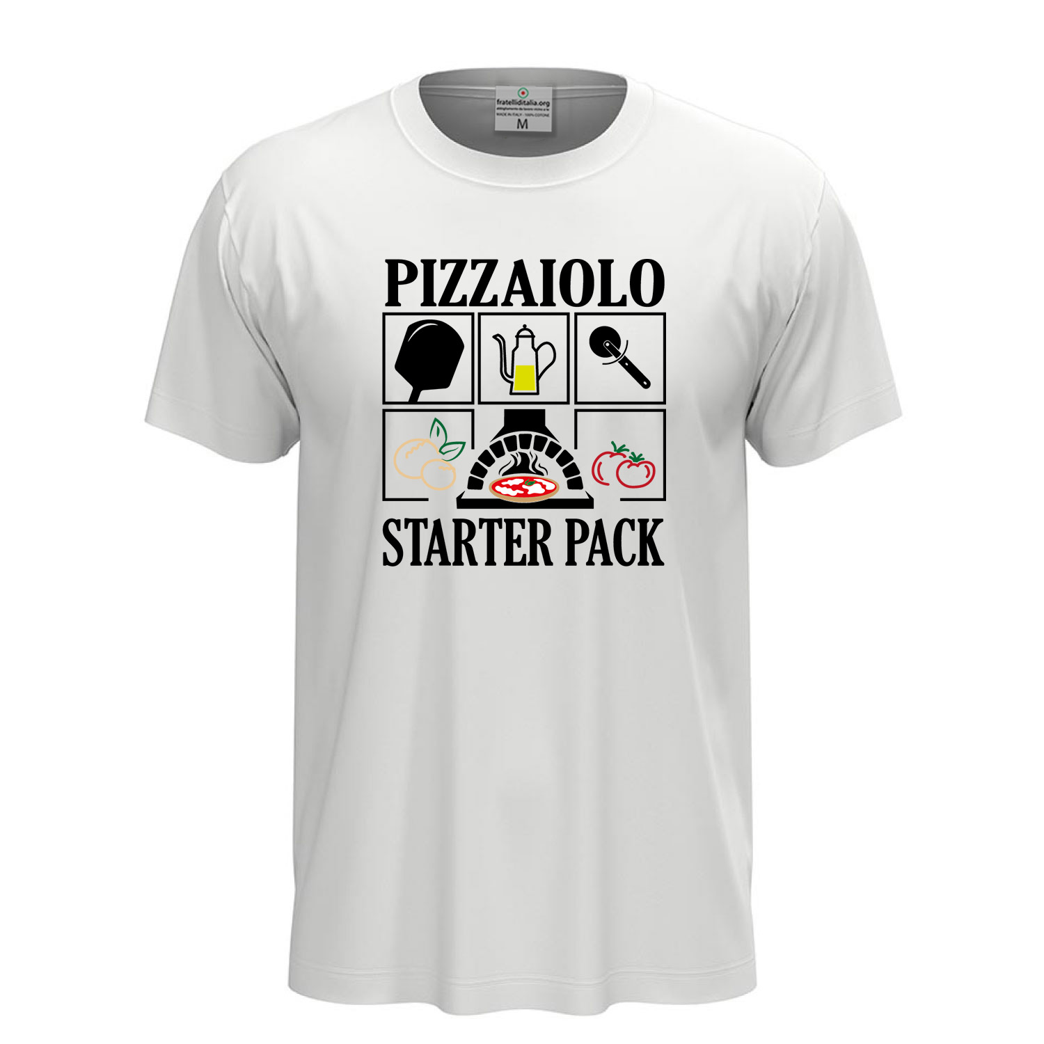 T-shirt classica unisex a manica corta con stampa, per pizzaioli, cuochi e amanti della pizza divertente