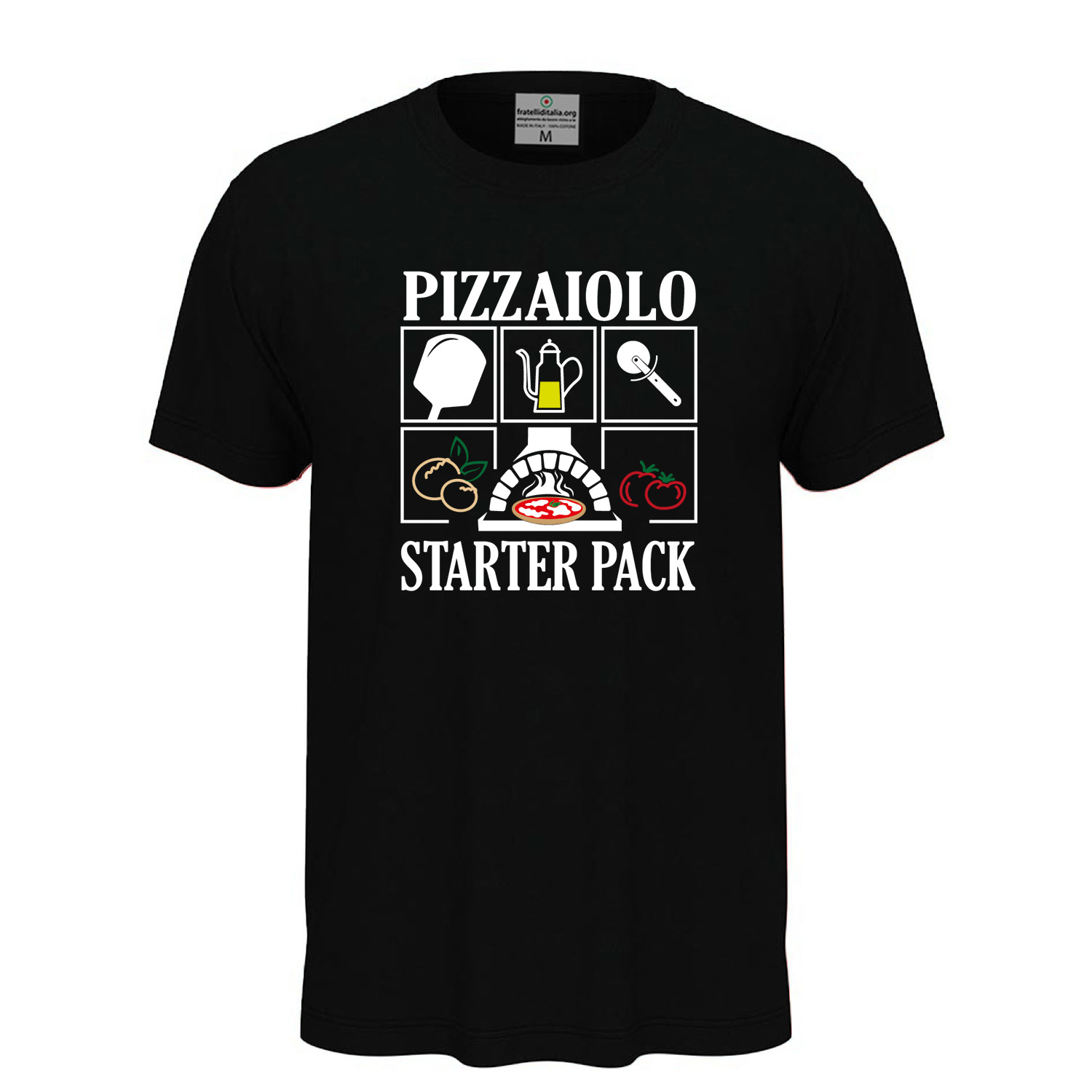T-shirt classica unisex a manica corta con stampa, per pizzaioli, cuochi e amanti della pizza divertente