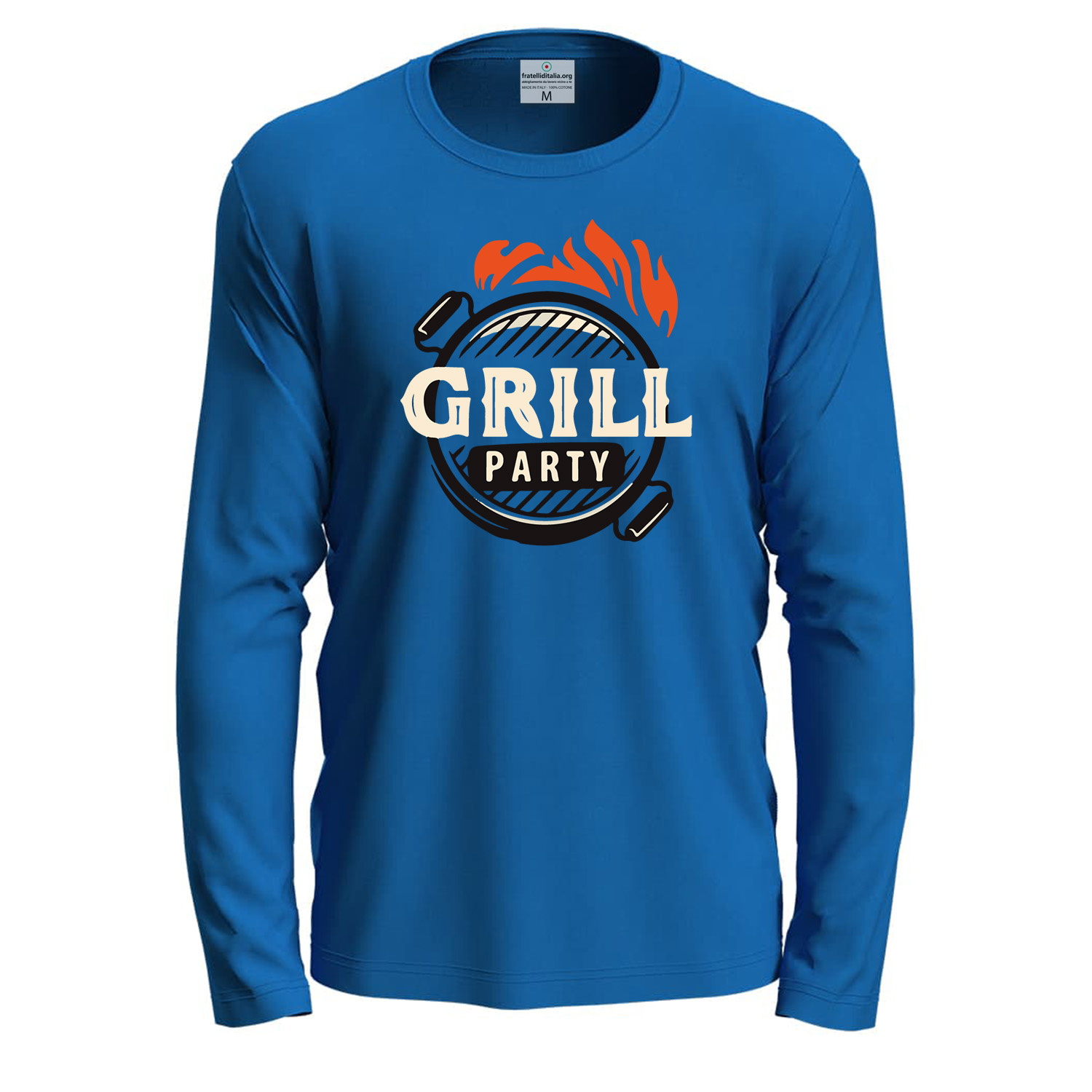 T-shirt a manica lunga con stampa DTF carne barbecue idea regalo per cuochi o amanti della griglia