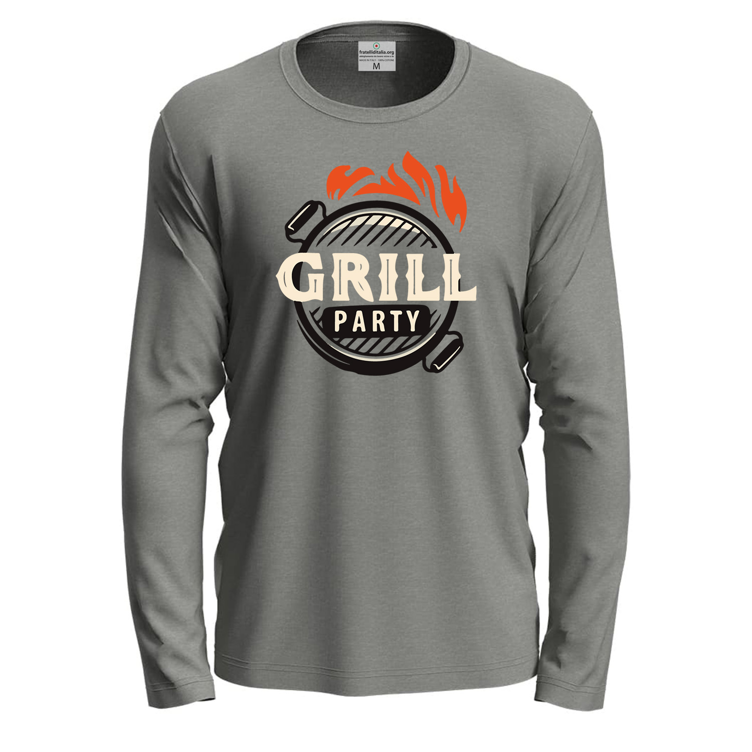 T-shirt a manica lunga con stampa DTF carne barbecue idea regalo per cuochi o amanti della griglia