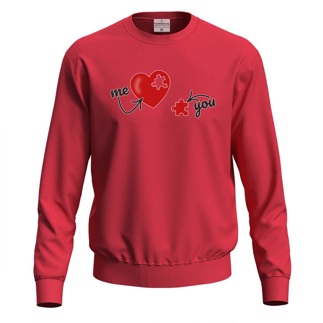 Felpa maglia cuore unisex con stampa \