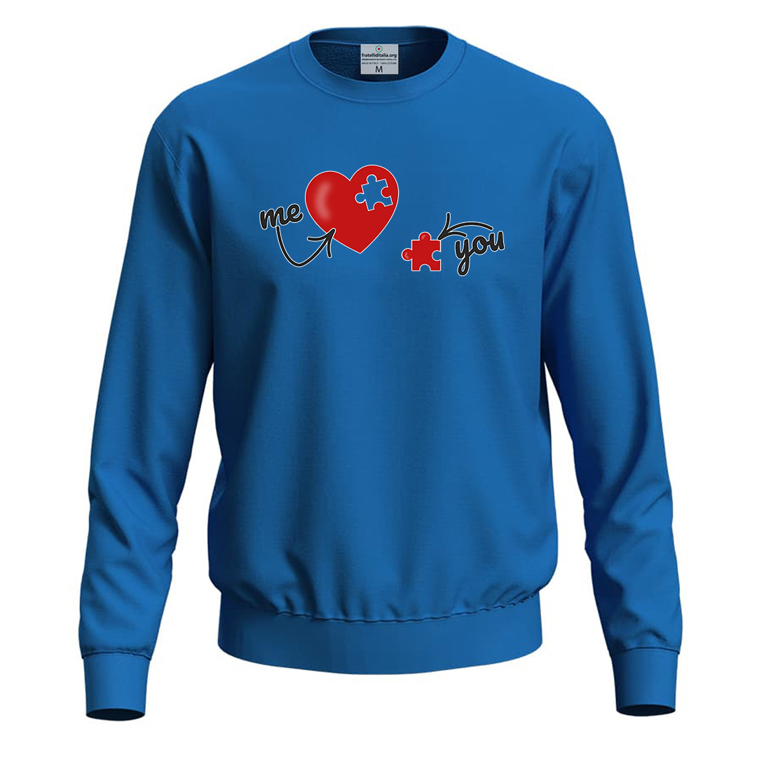 Felpa maglia cuore unisex con stampa \
