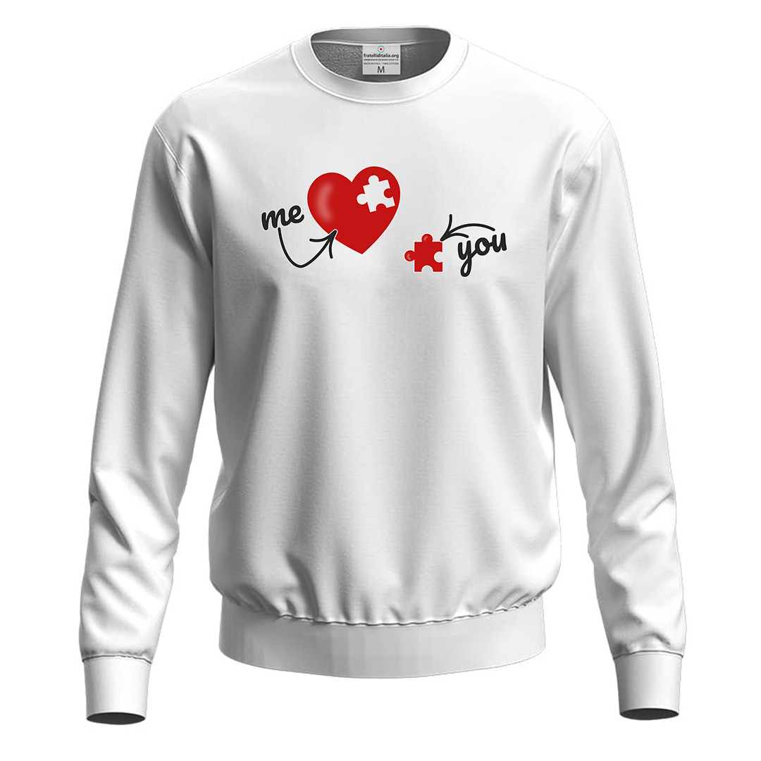 Felpa maglia cuore unisex con stampa \