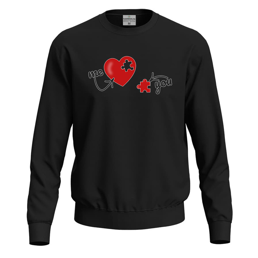 Felpa maglia cuore unisex con stampa \
