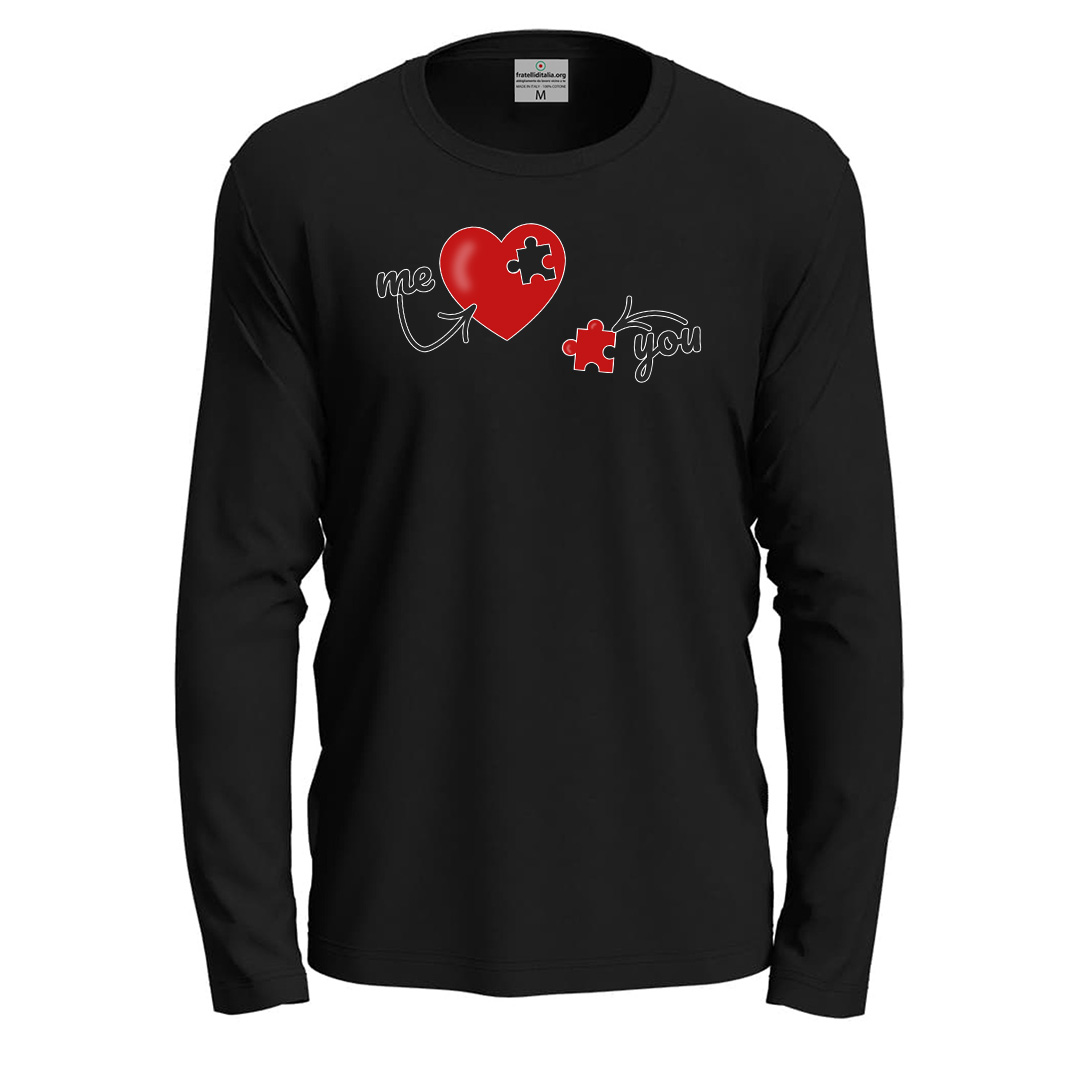 T-shirt à manches longues imprimé DTF « ME & YOU », jolie idée cadeau pour un couple à la Saint-Valentin.