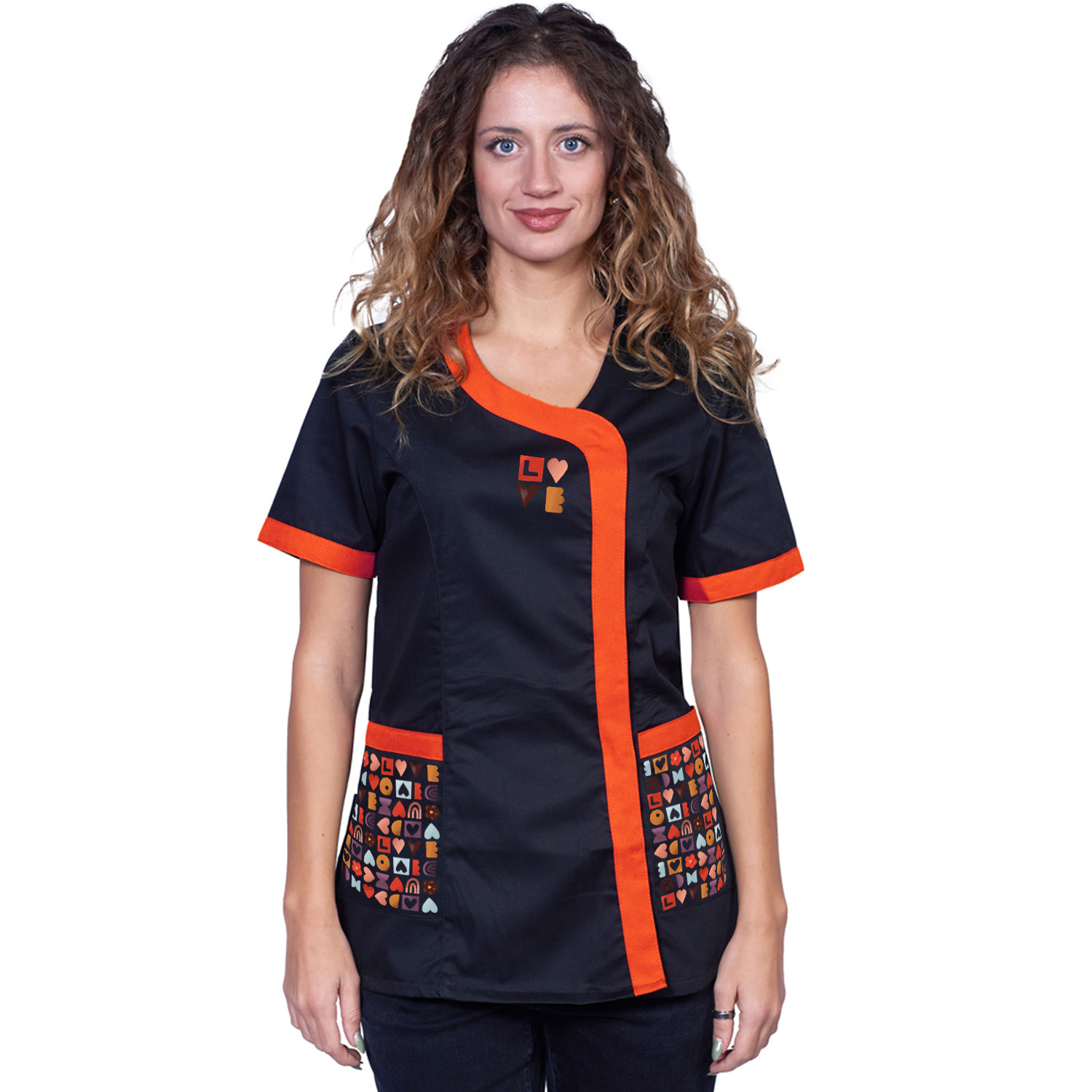 Camice grembiule San Valentino love cuori parrucchiera estetista maestra Personalizzabile logo
