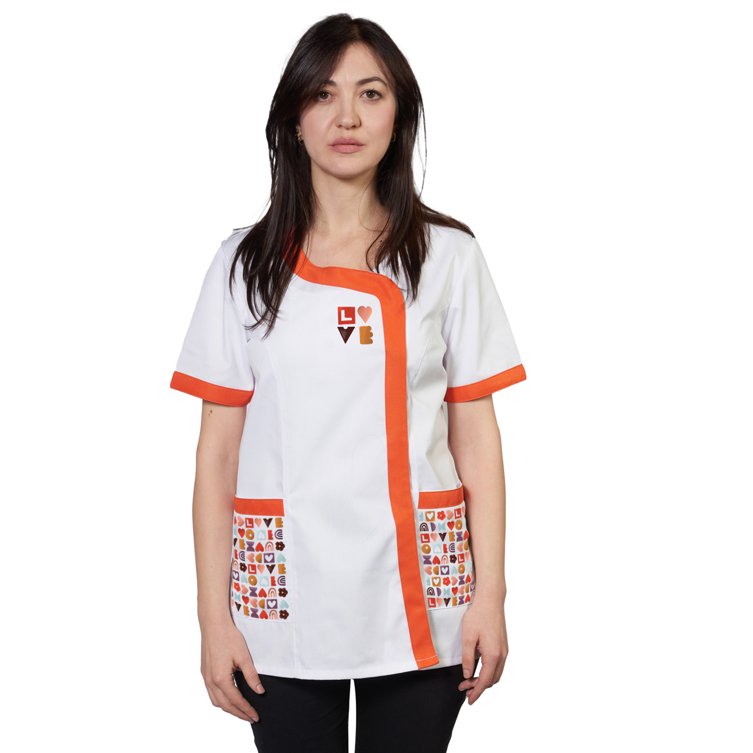 Camice grembiule San Valentino love cuori parrucchiera estetista maestra Personalizzabile logo