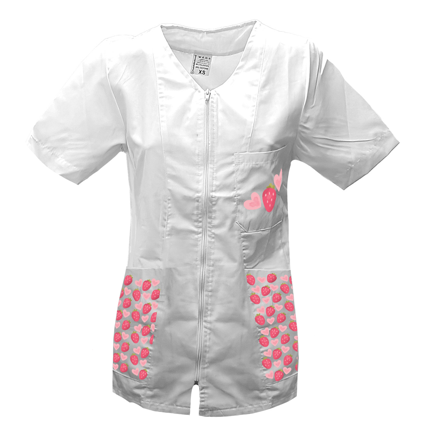 Camice grembiule lavoro Donna zip estetista maestra parrucchiera infermiera e toelettatori san Valentino