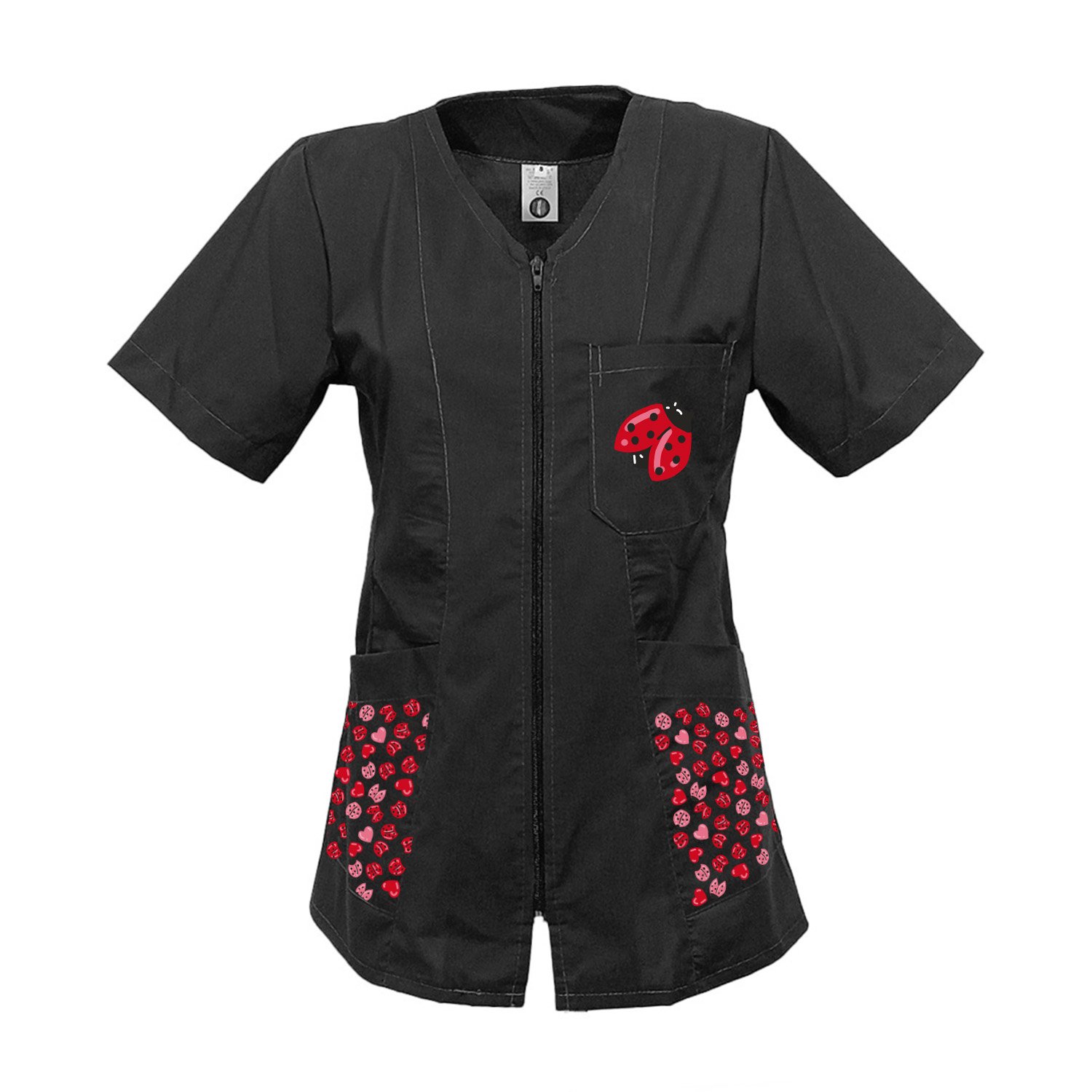 Camice grembiule lavoro Donna zip estetista maestra parrucchiera infermiera e toelettatori san Valentino