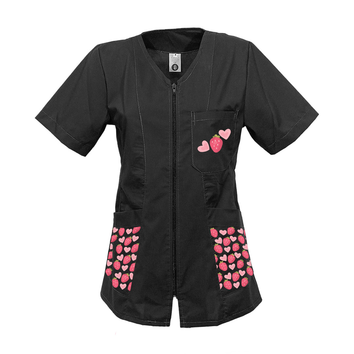 Camice grembiule lavoro Donna zip estetista maestra parrucchiera infermiera e toelettatori san Valentino
