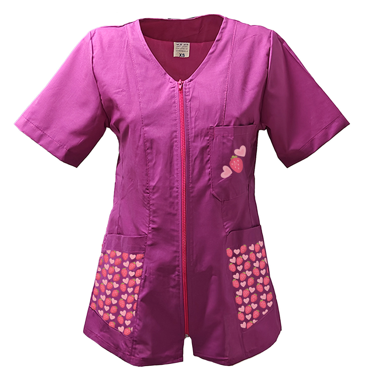 Camice grembiule lavoro Donna zip estetista maestra parrucchiera infermiera e toelettatori san Valentino