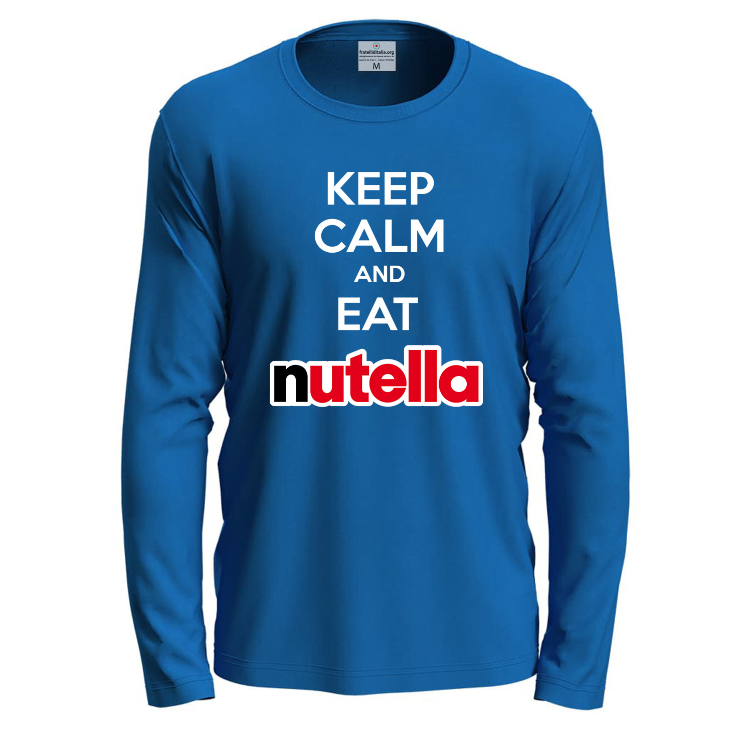 T-shirt maglietta a manica lunga KEEP CALM AND EAT CIOCCOLATA Idea regalo cioccolato bar cioccolateria lavoro bar