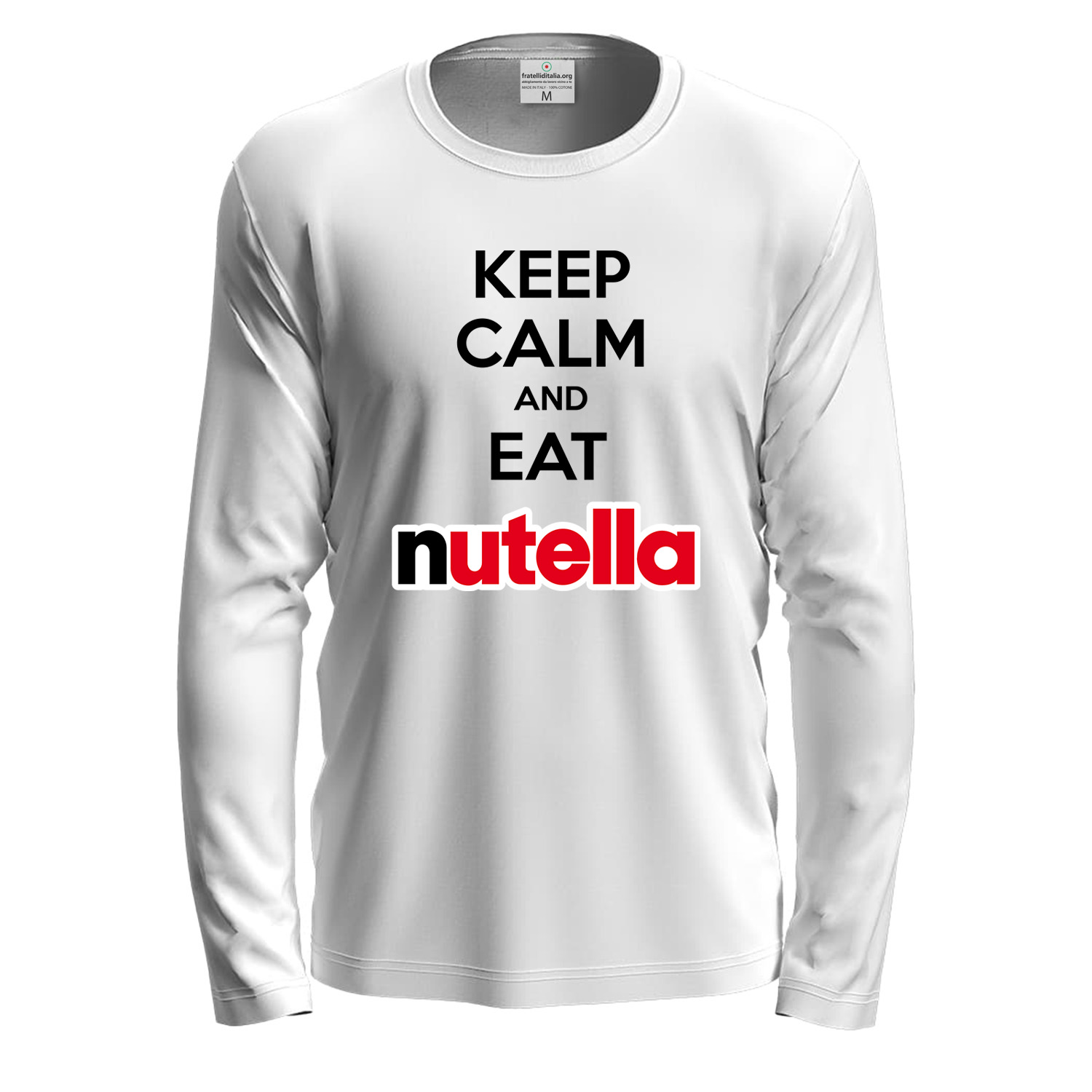T-shirt maglietta a manica lunga KEEP CALM AND EAT CIOCCOLATA Idea regalo cioccolato bar cioccolateria lavoro bar