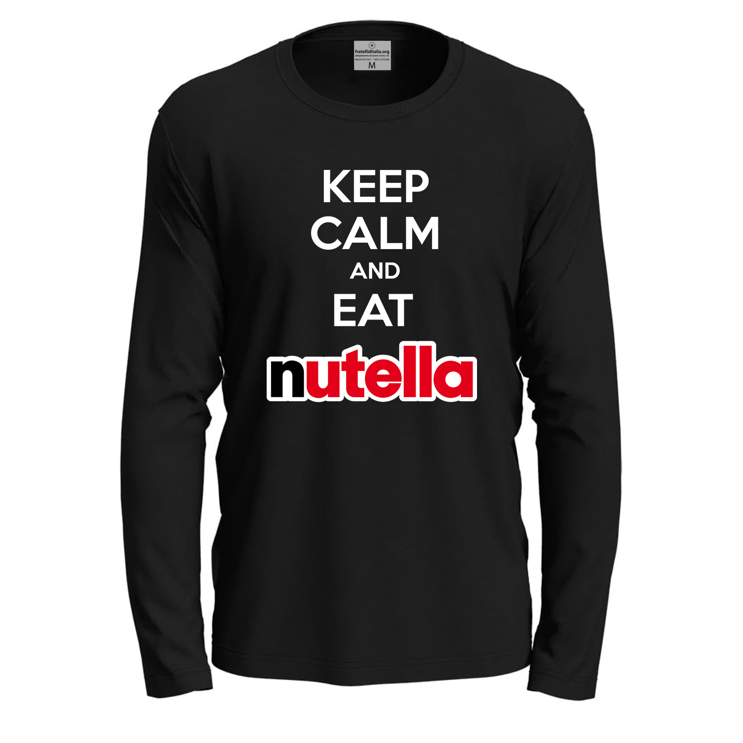 T-shirt maglietta a manica lunga KEEP CALM AND EAT CIOCCOLATA Idea regalo cioccolato bar cioccolateria lavoro bar