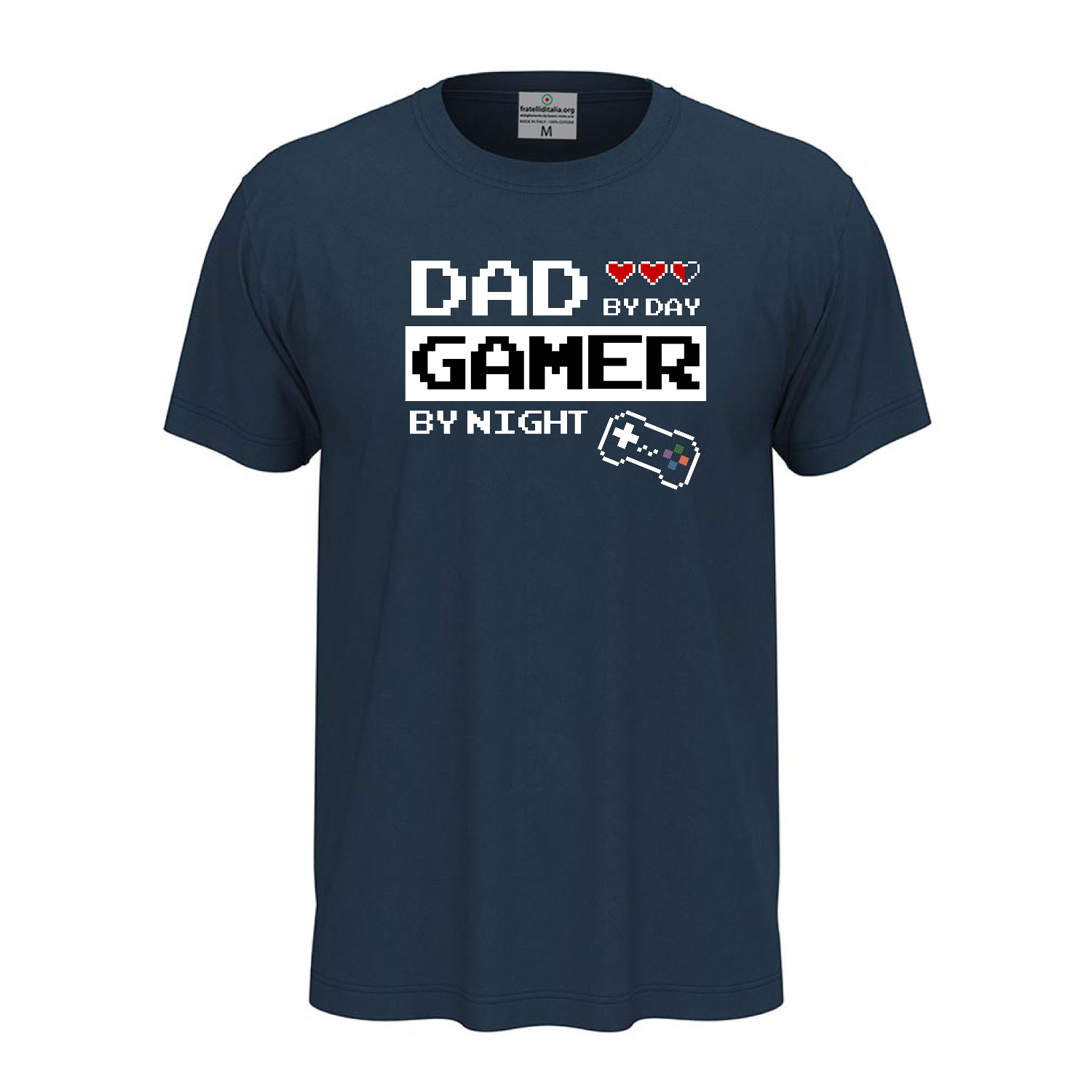 Klassisches Unisex-Kurzarm-T-Shirt mit „GAMER DAD“-Aufdruck, Geschenkidee in verschiedenen Farben und Größen erhältlich.