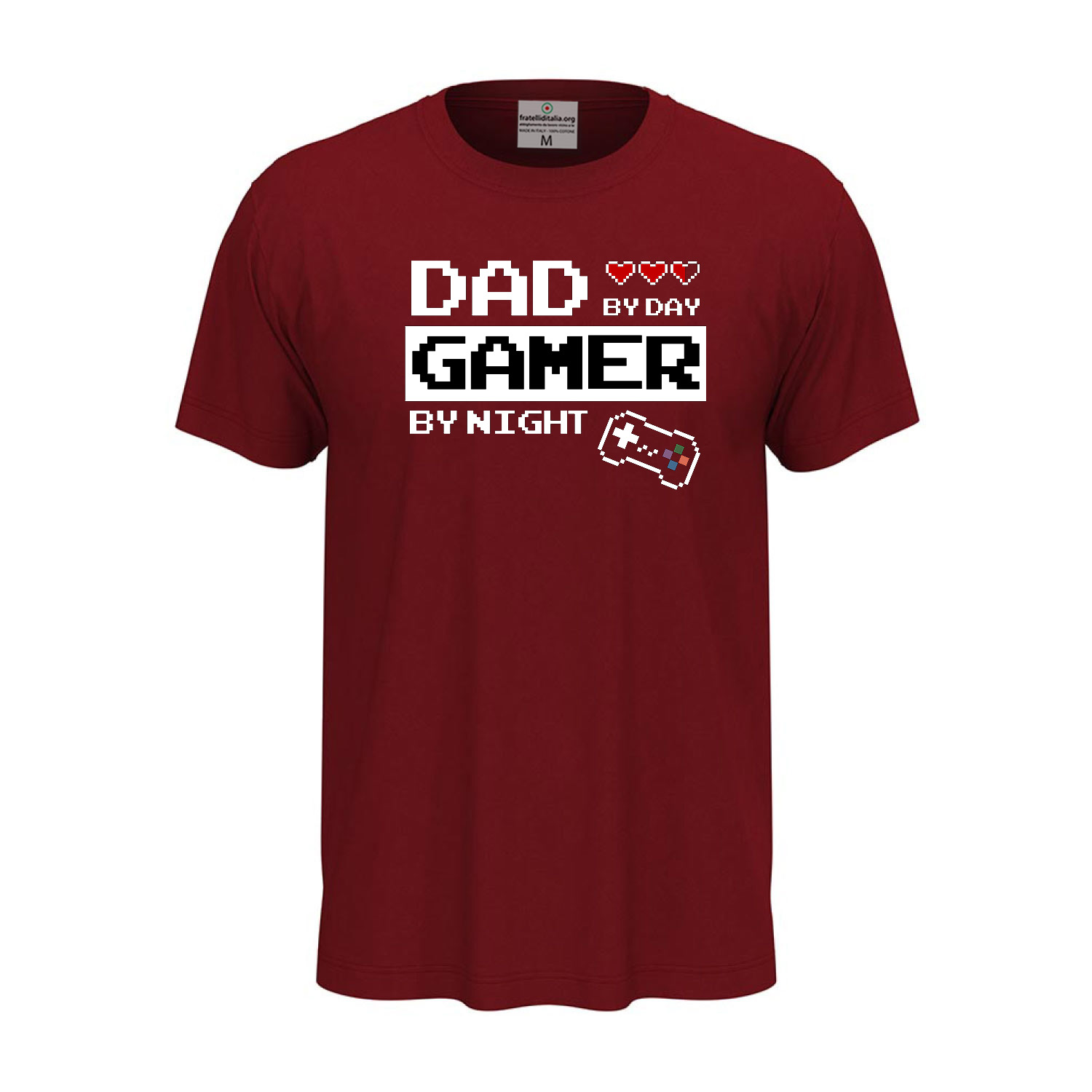 Klassisches Unisex-Kurzarm-T-Shirt mit „GAMER DAD“-Aufdruck, Geschenkidee in verschiedenen Farben und Größen erhältlich.