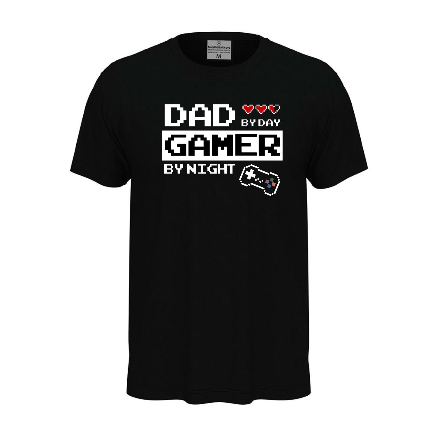 Klassisches Unisex-Kurzarm-T-Shirt mit „GAMER DAD“-Aufdruck, Geschenkidee in verschiedenen Farben und Größen erhältlich.
