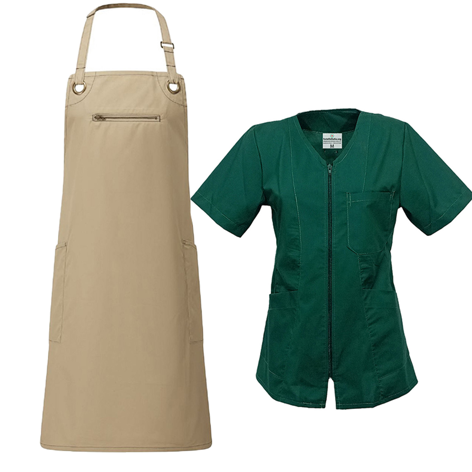 Kit Donna Fioraio con Camice e Grembiule per professionisti ed artigiani vari colori e taglie made in italy