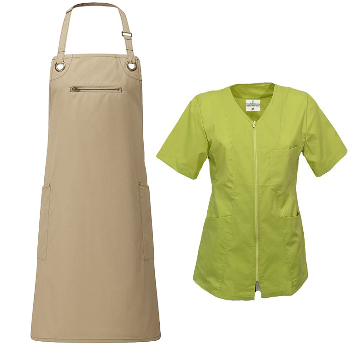 Kit Donna Fioraio con Camice e Grembiule per professionisti ed artigiani vari colori e taglie made in italy