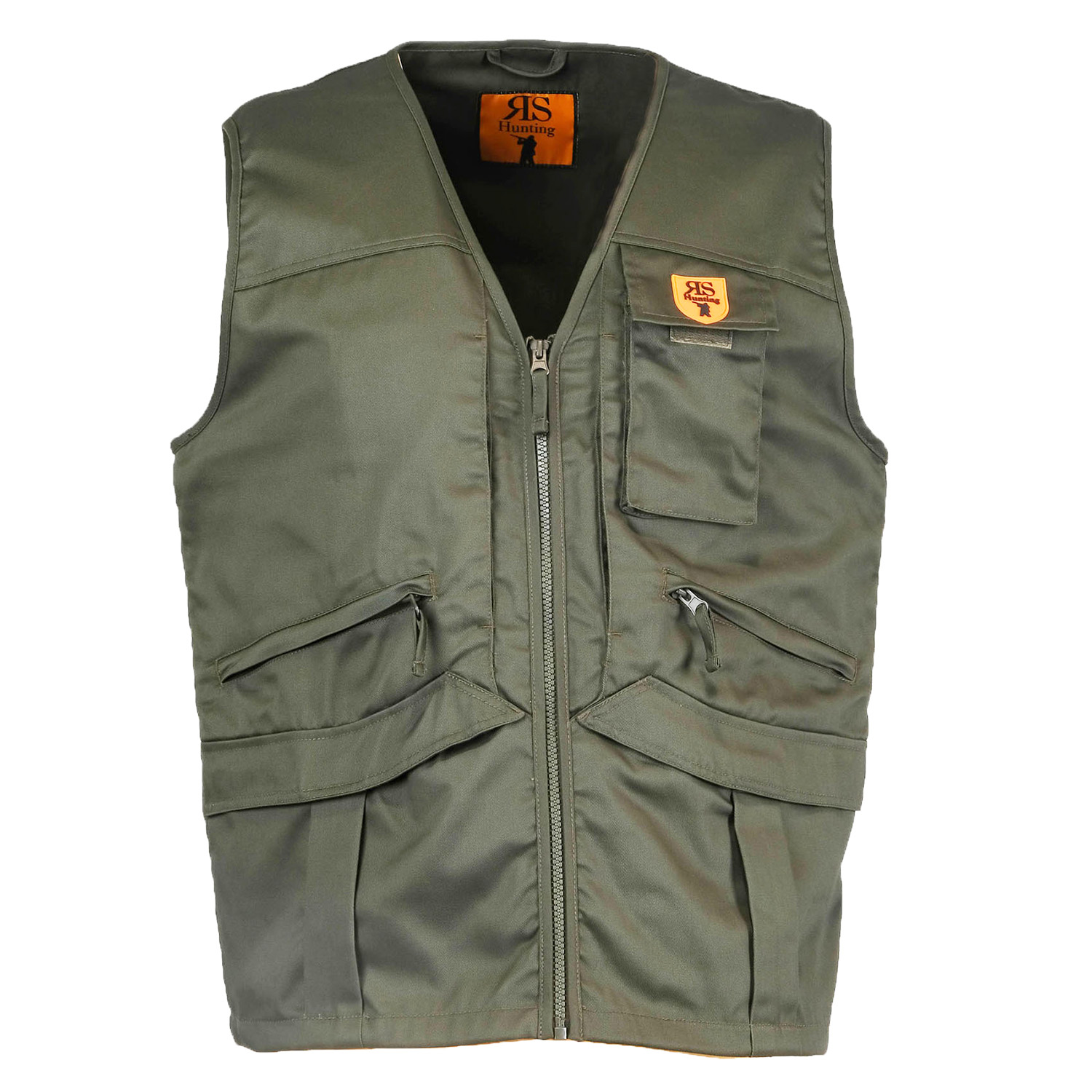 Gilet caccia raccolta tartufi funghi verde cotone tasche pratico tecnico uomo - Personalizzabile con il tuo logo