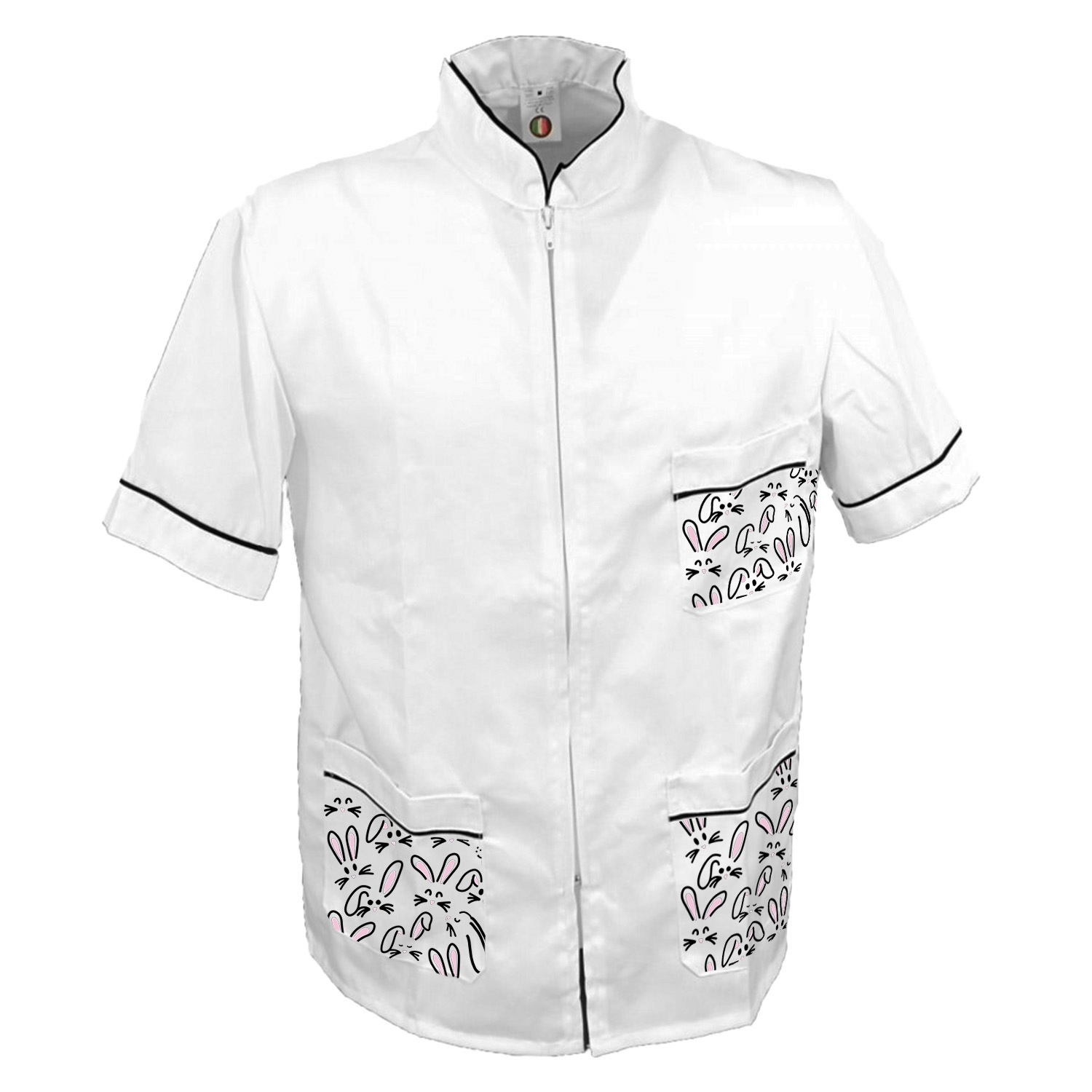 Chaqueta de barbero para hombre con bolsillos y estampado de Pascua