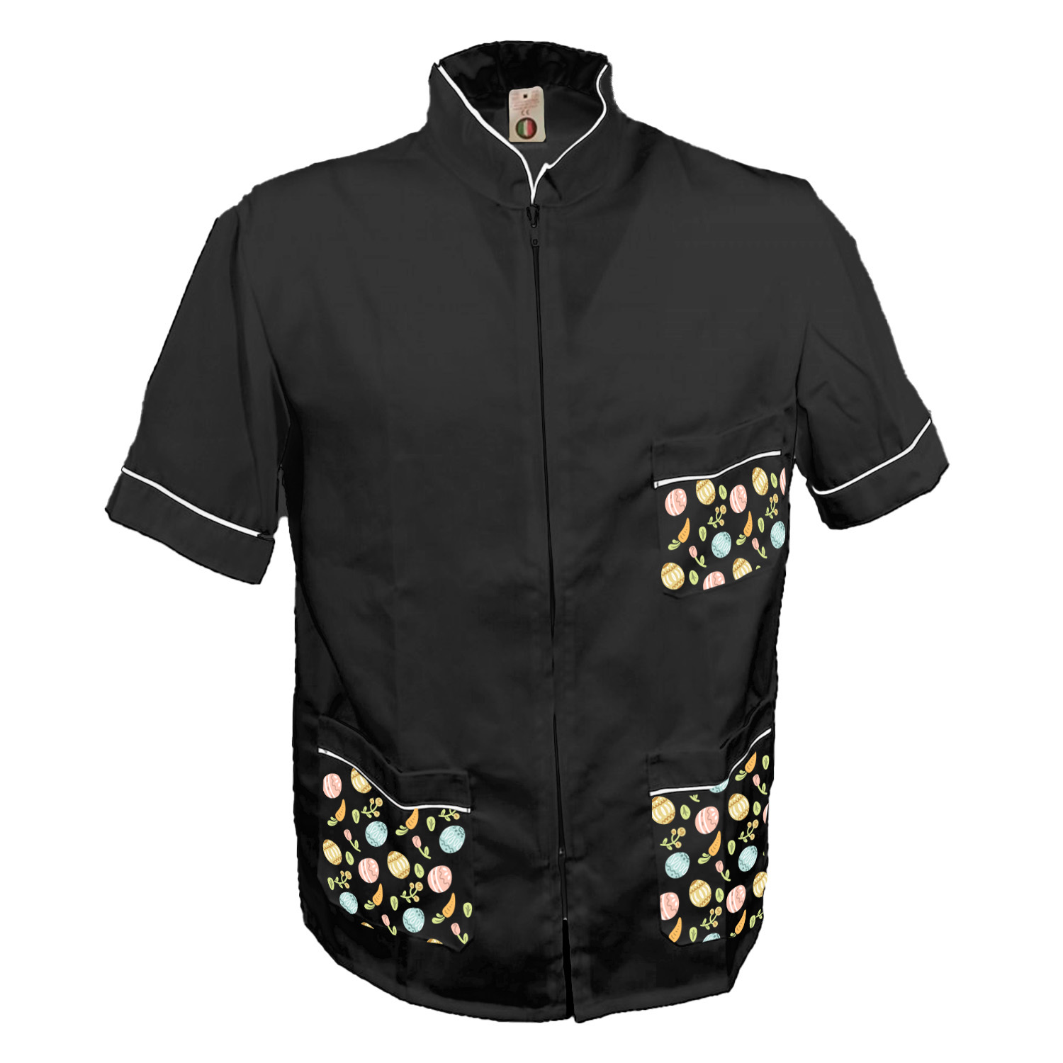 Chaqueta de barbero para hombre con bolsillos y estampado de Pascua
