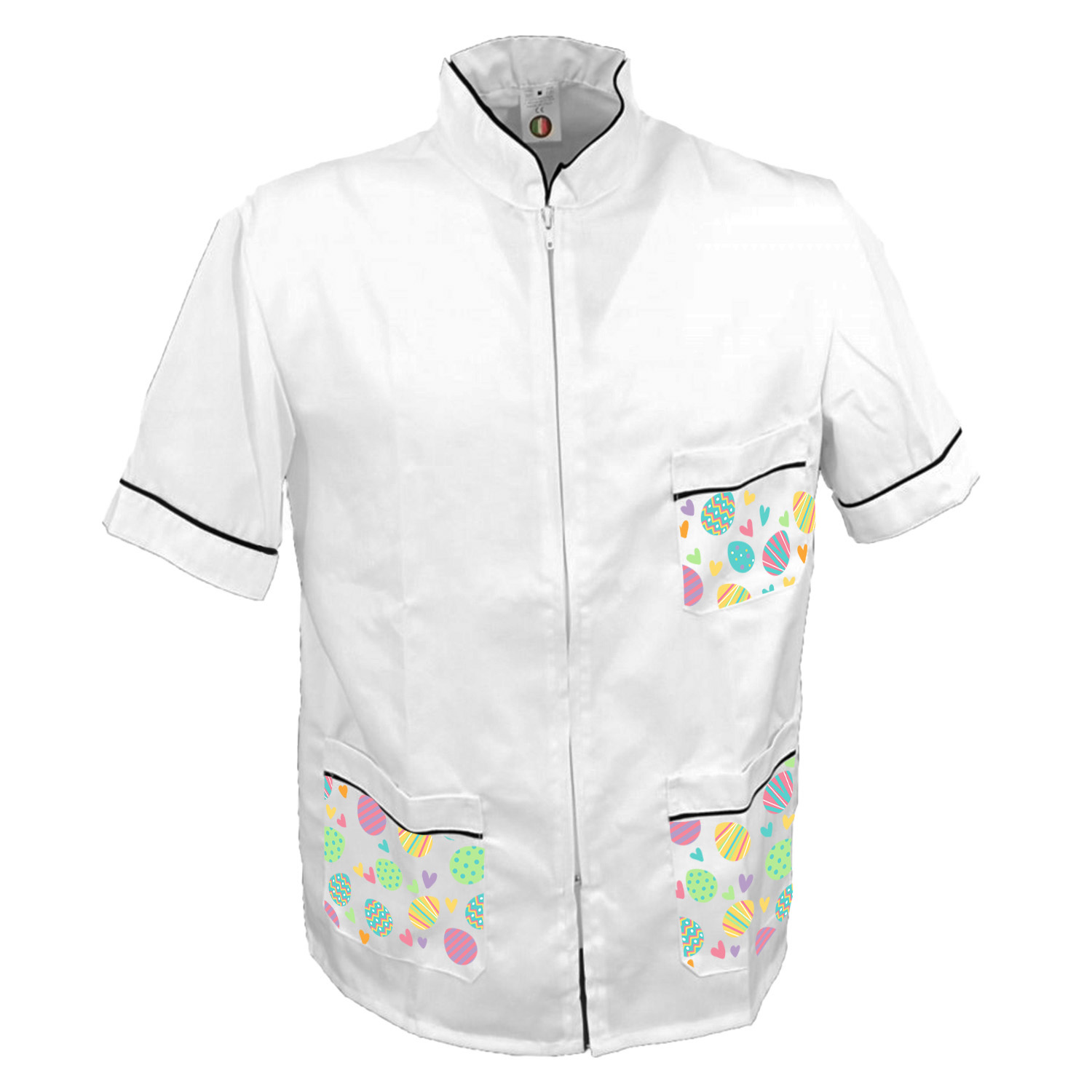 Chaqueta de barbero para hombre con bolsillos y estampado de Pascua