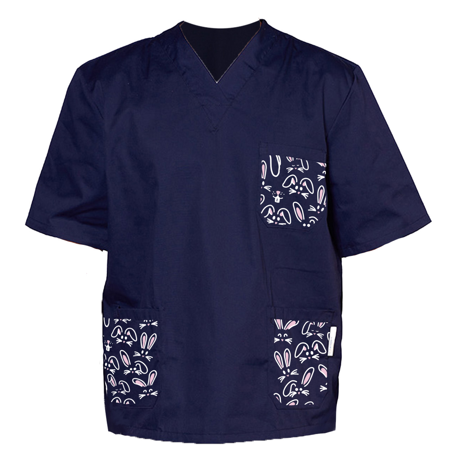 Casacca ospedaliera divisa dottore infermiere Pasqua uova coniglio per pediatria veterinaria