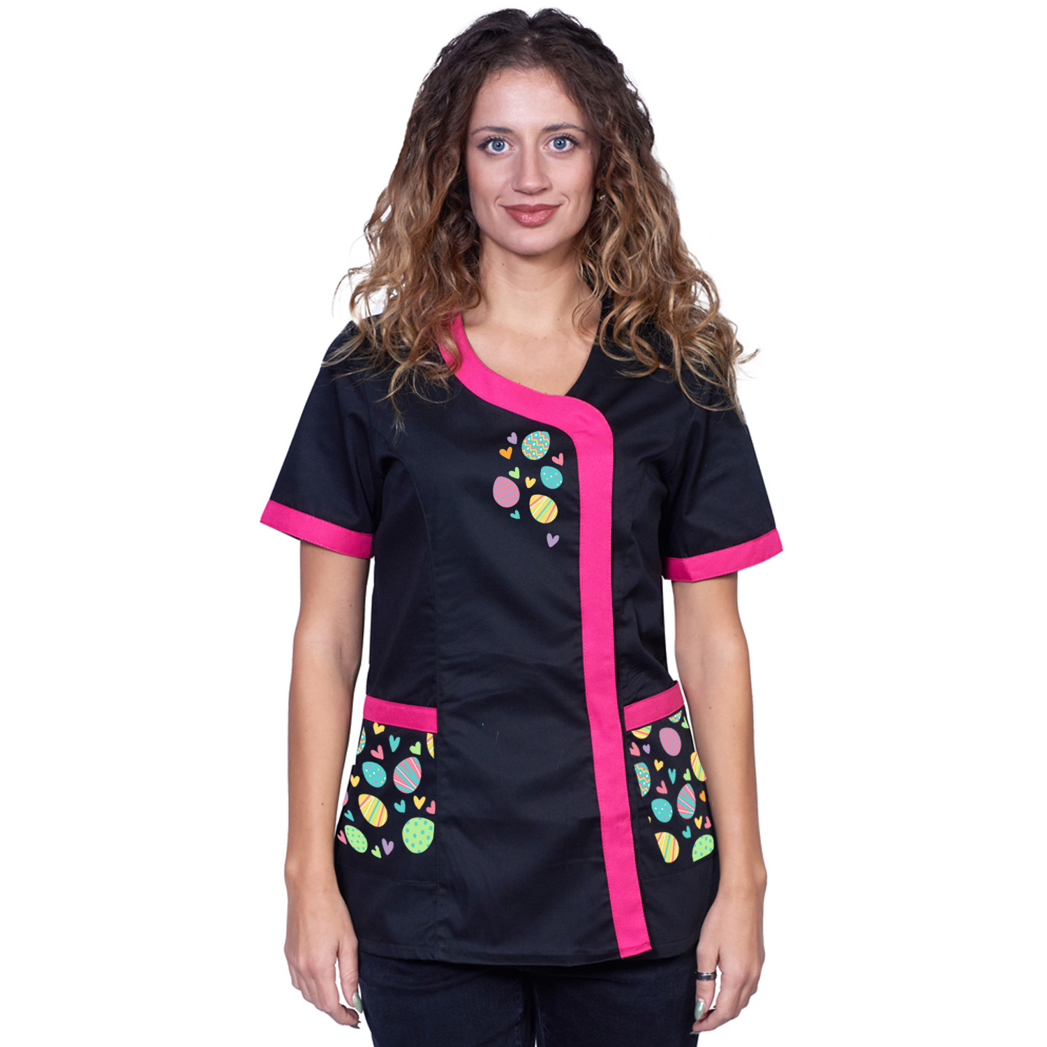 Camice grembiule estetista maestra scuola Pasqua conigli uova carote primaverile abbigliamento asilo infanzia