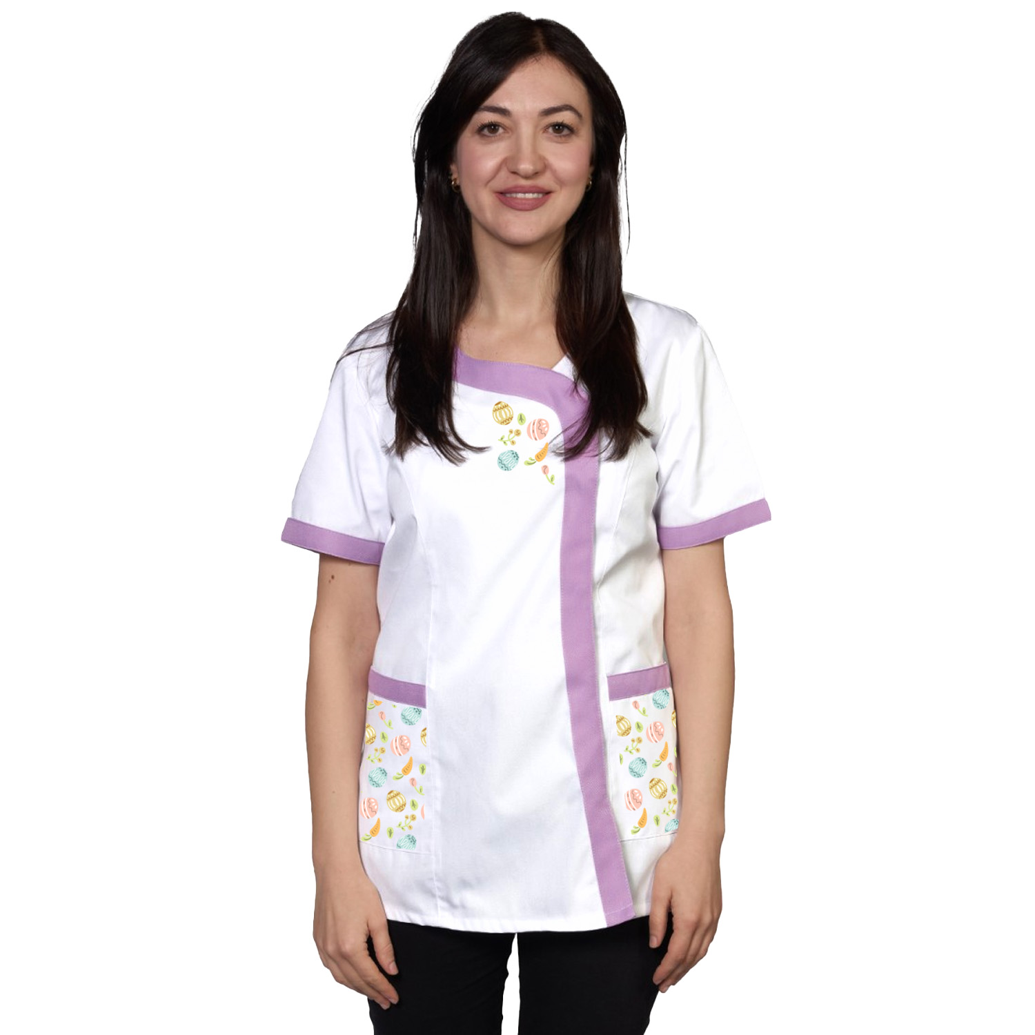 Camice grembiule estetista maestra scuola Pasqua conigli uova carote primaverile abbigliamento asilo infanzia