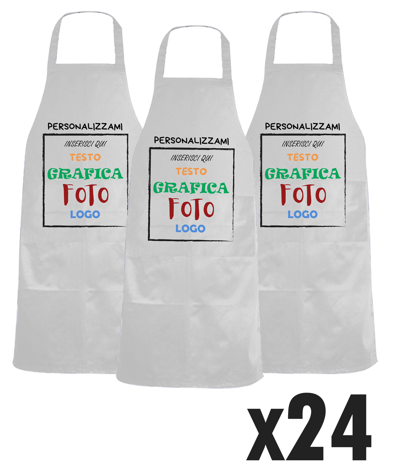 Stock 24 Grembiuli Professionali Personalizzabili Fratelliditalia - Modello Regular Fit Traspirante Antipieghe con Tasche