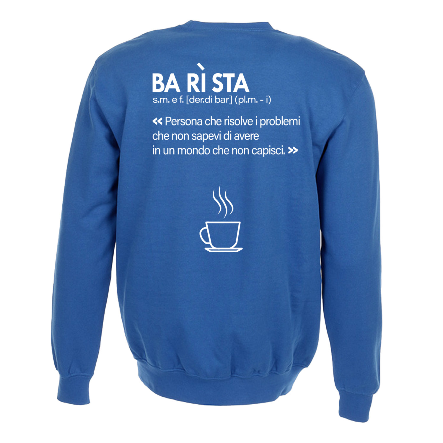 Felpa maglia unisex per barista con stampa ITALIAN ESPRESSO bar caffetteria abbigliamento caffe\' idea regalo uomo donna