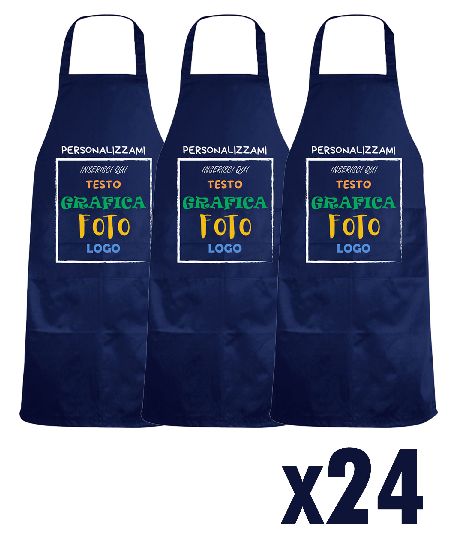 Stock 24 Grembiuli Professionali Personalizzabili Fratelliditalia - Modello Regular Fit Traspirante Antipieghe con Tasche