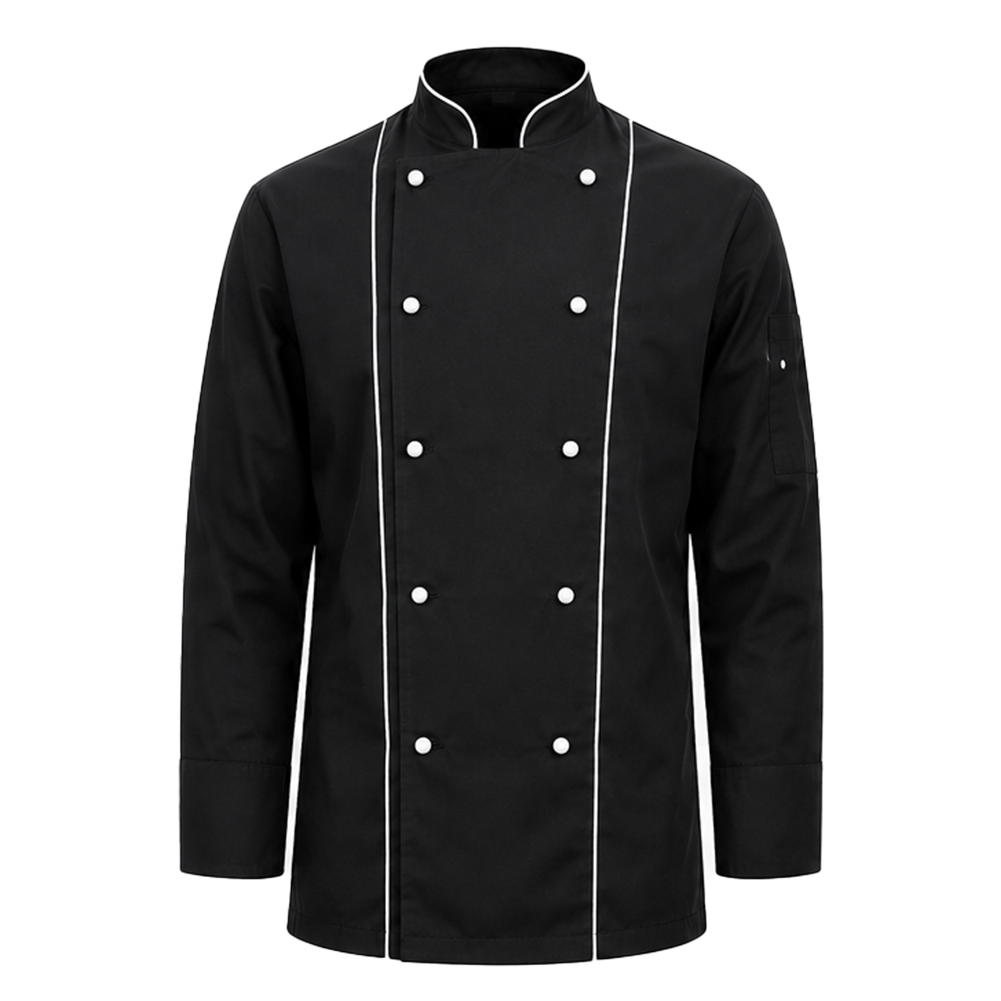 Giacca casacca da cuoco chef cotone nera ristorante serale elegante gala cucina - Personalizzabile con il tuo logo