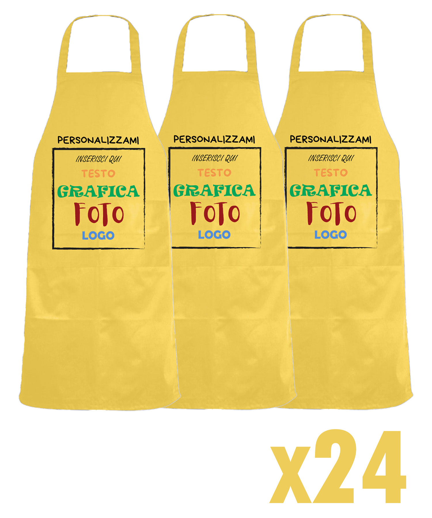 Stock 24 Grembiuli Professionali Personalizzabili Fratelliditalia - Modello Regular Fit Traspirante Antipieghe con Tasche