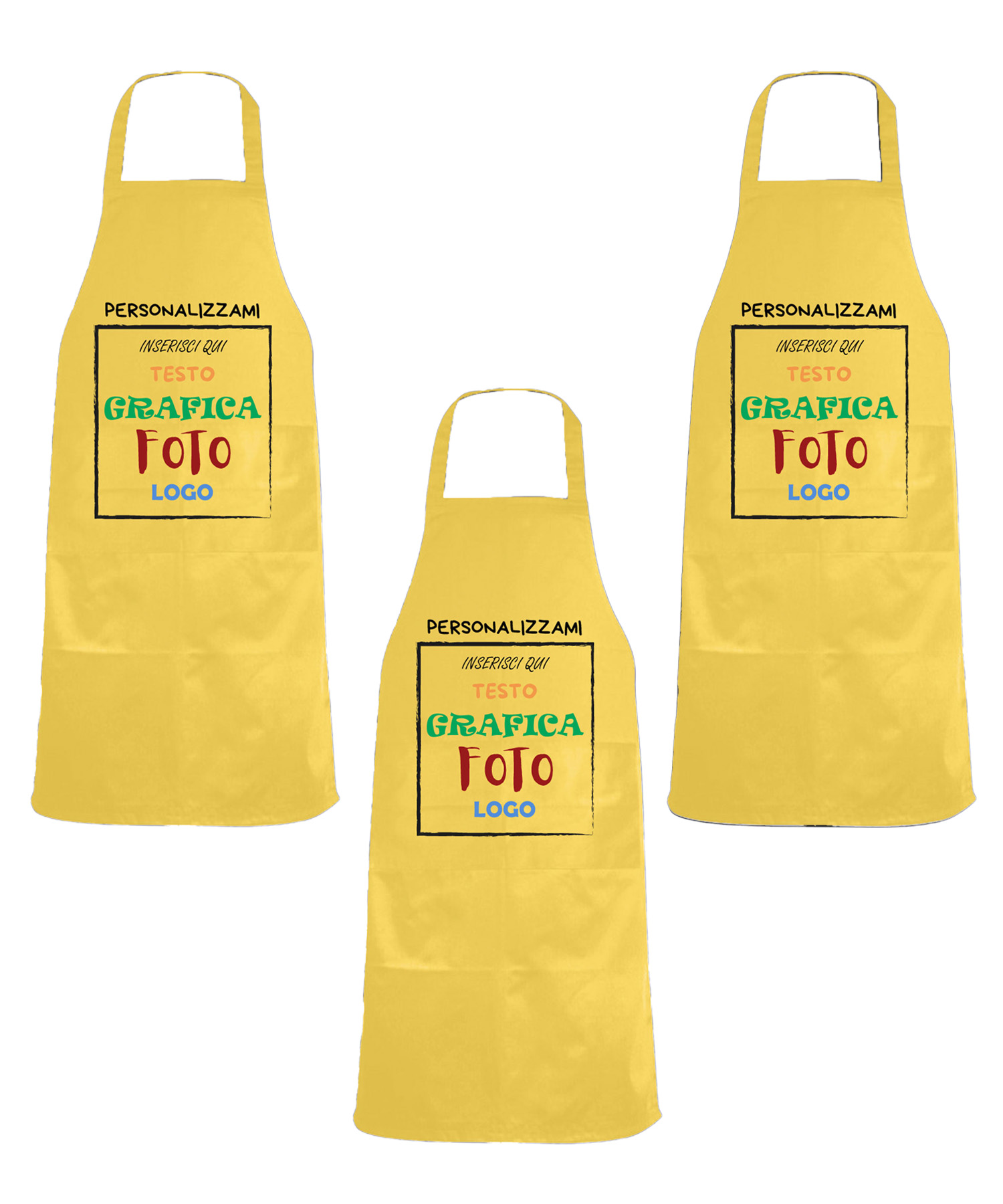Kit 3 Grembiuli Professionali Personalizzabili Fratelliditalia - Paravanti Traspiranti Regular Fit con Tasca - Made in Italy