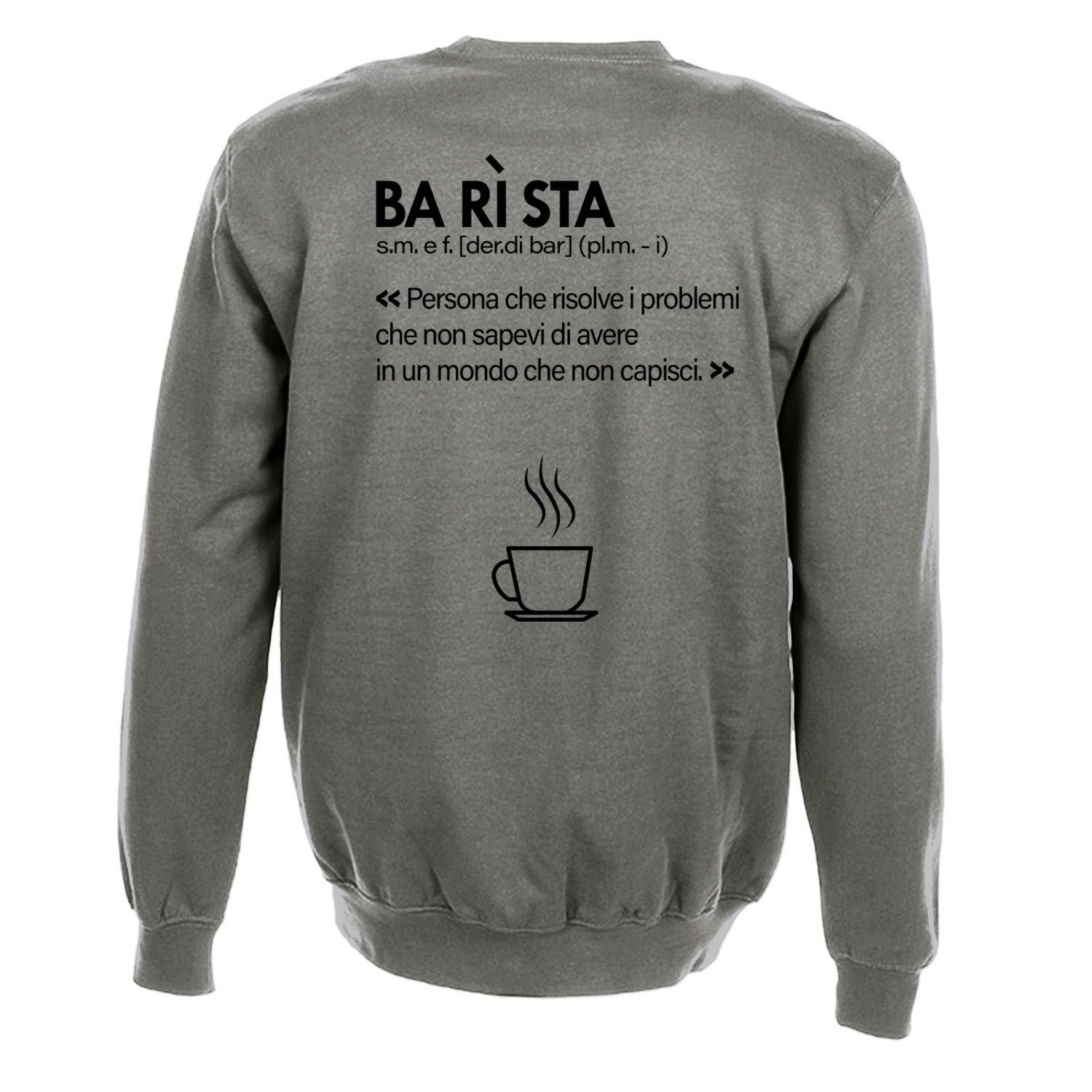 Felpa maglia unisex per barista con stampa ITALIAN ESPRESSO bar caffetteria abbigliamento caffe\' idea regalo uomo donna