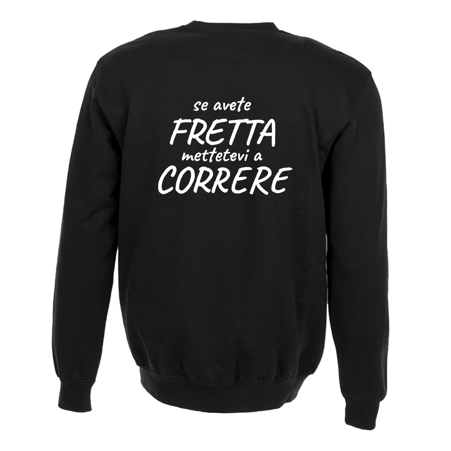 Felpa unisex per barista con stampa sul retro DTF mettetevi a correre idea regalo uomo donna