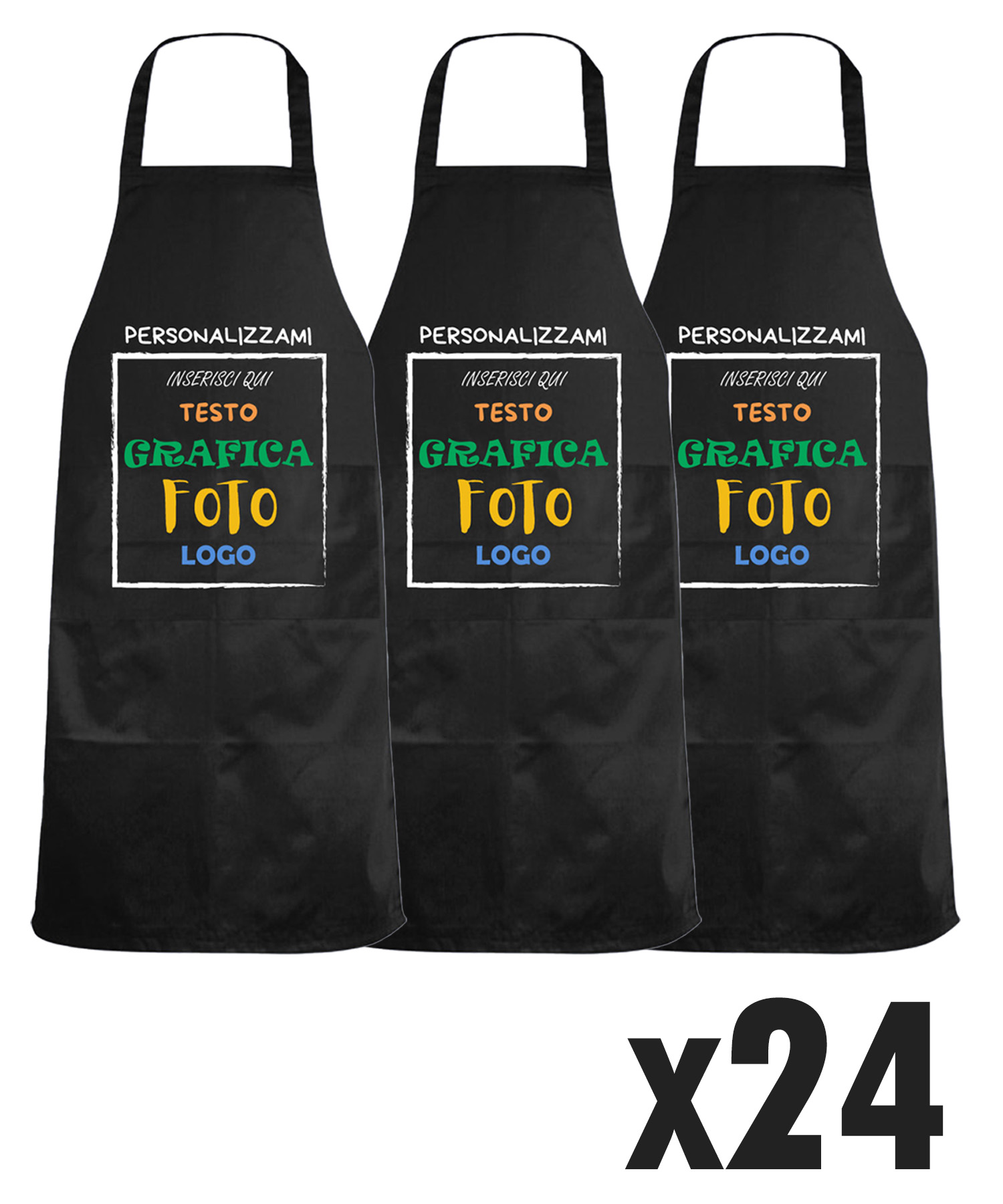 Stock 24 Grembiuli Professionali Personalizzabili Fratelliditalia - Modello Regular Fit Traspirante Antipieghe con Tasche