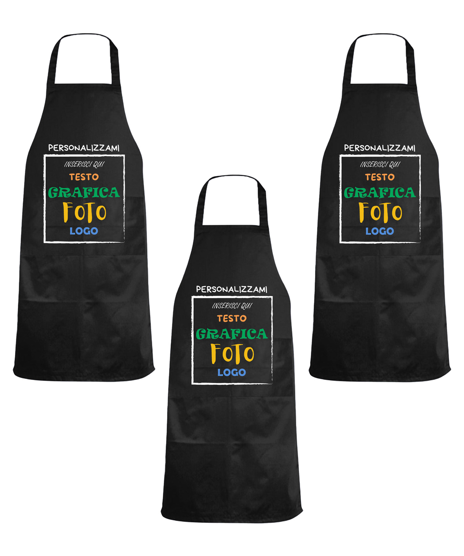Kit 3 Grembiuli Professionali Personalizzabili Fratelliditalia - Paravanti Traspiranti Regular Fit con Tasca - Made in Italy