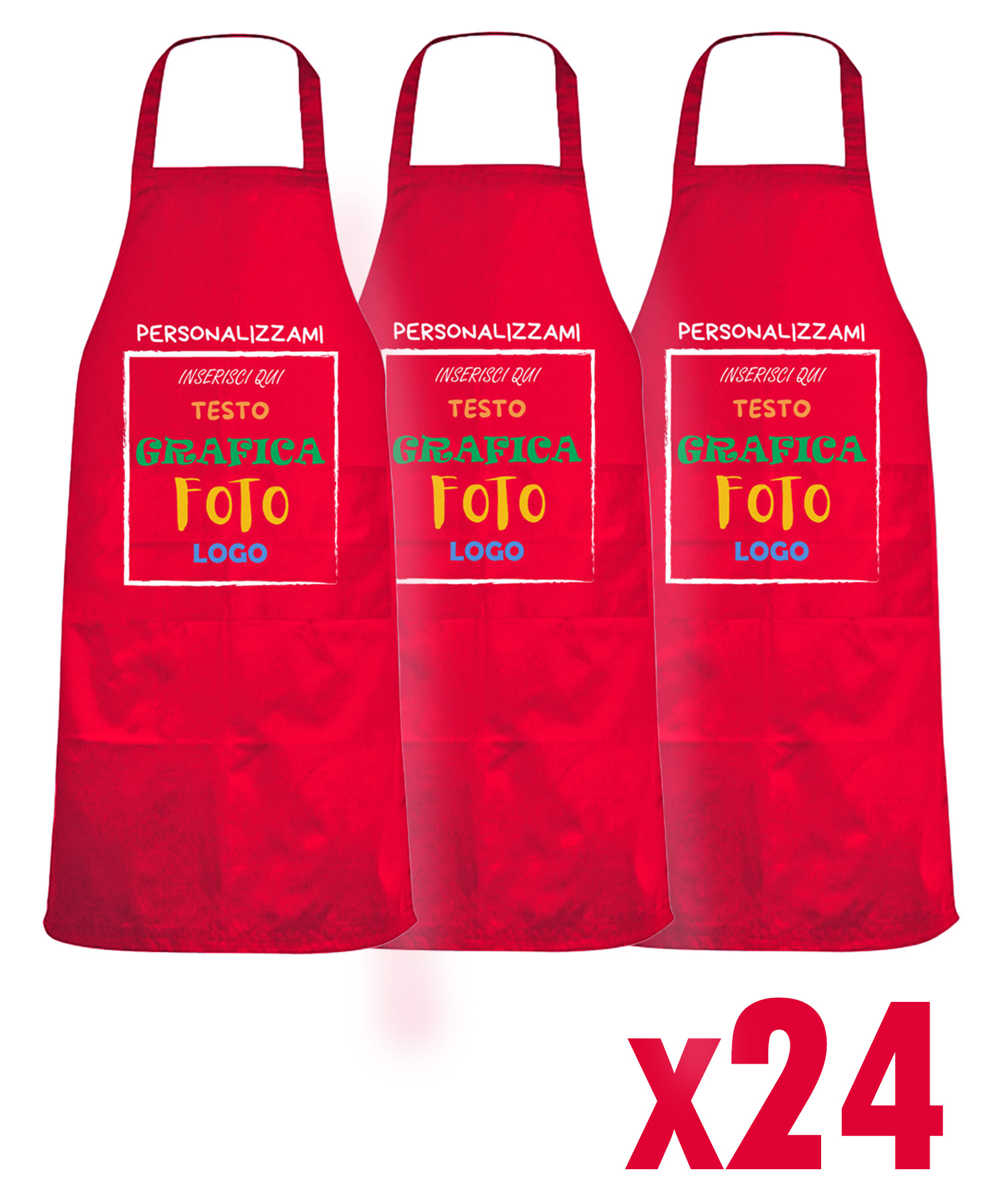 Stock 24 Grembiuli Professionali Personalizzabili Fratelliditalia - Modello Regular Fit Traspirante Antipieghe con Tasche