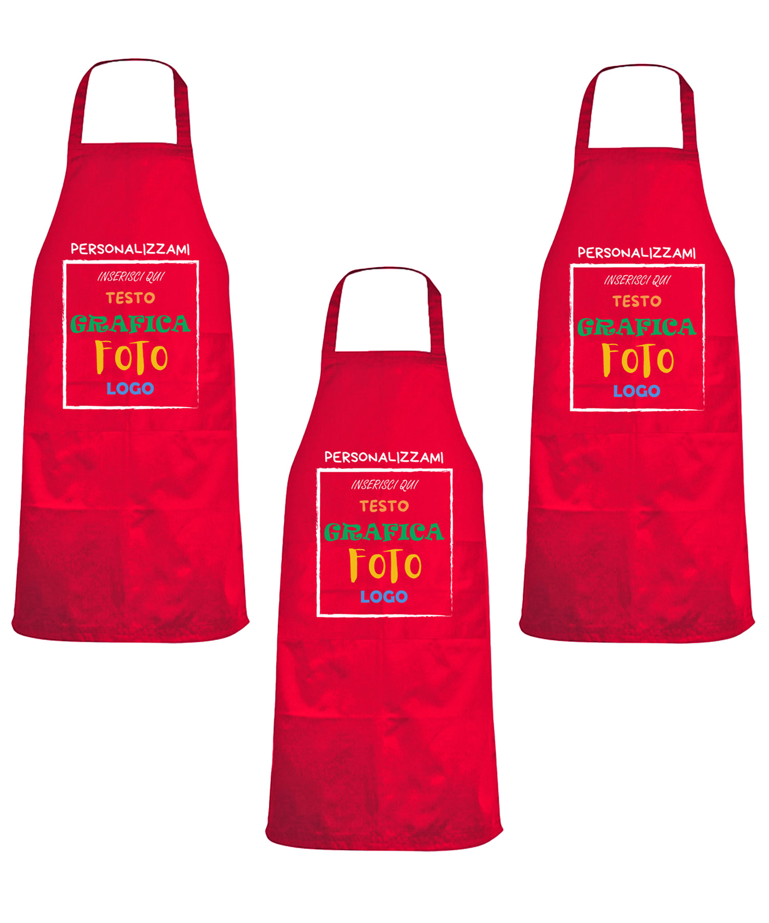 Kit 3 Grembiuli Professionali Personalizzabili Fratelliditalia - Paravanti Traspiranti Regular Fit con Tasca - Made in Italy