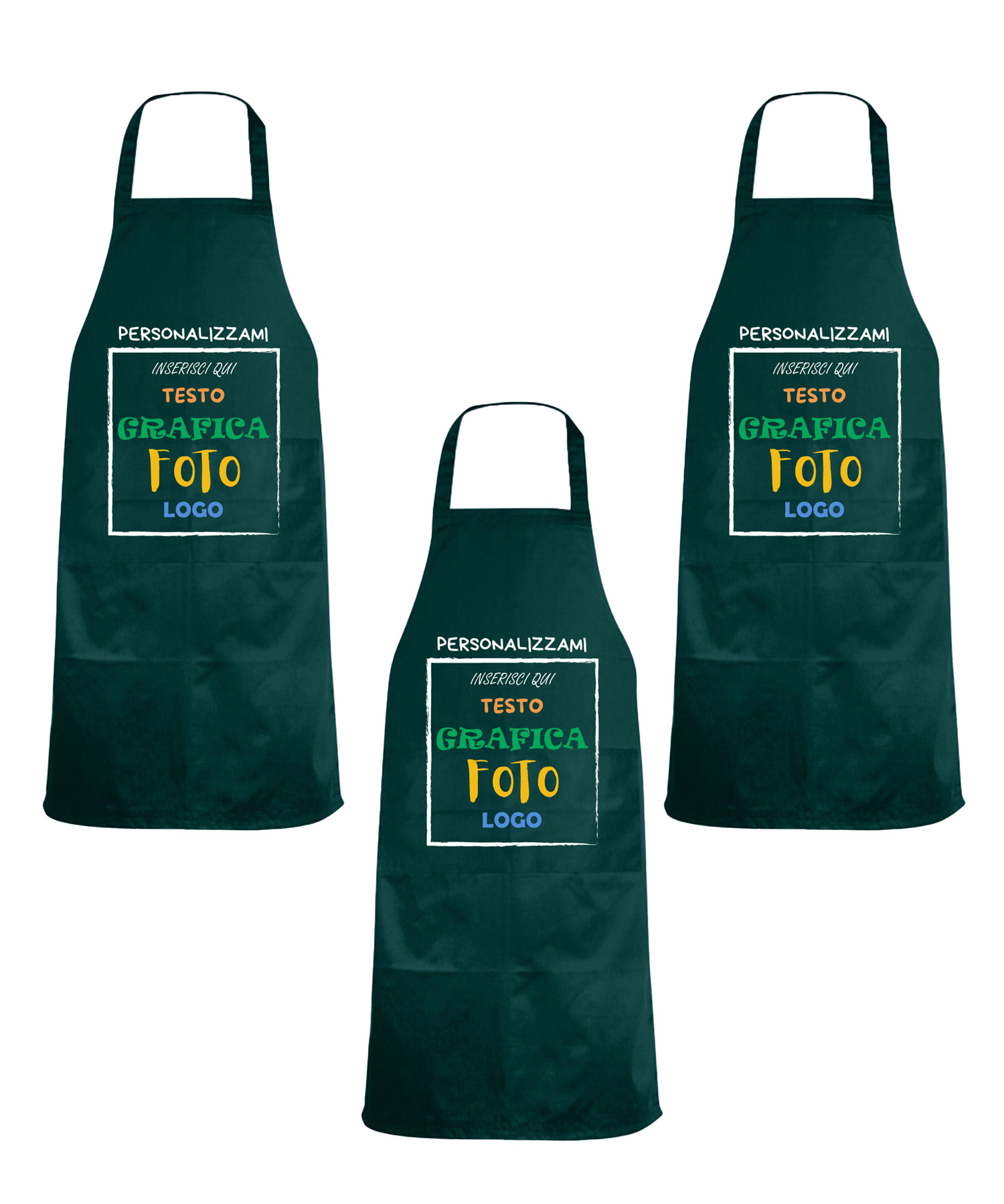 Kit 3 Grembiuli Professionali Personalizzabili Fratelliditalia - Paravanti Traspiranti Regular Fit con Tasca - Made in Italy