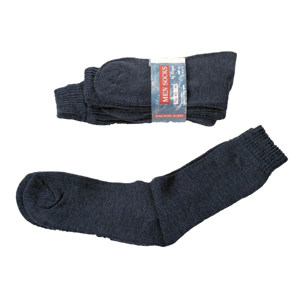 Calza calzini spugna sport corti lana acrilico verde mimetico blu 5 paia