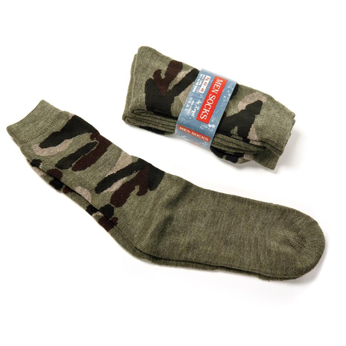 Calza calzini spugna sport corti lana acrilico verde mimetico blu 5 paia
