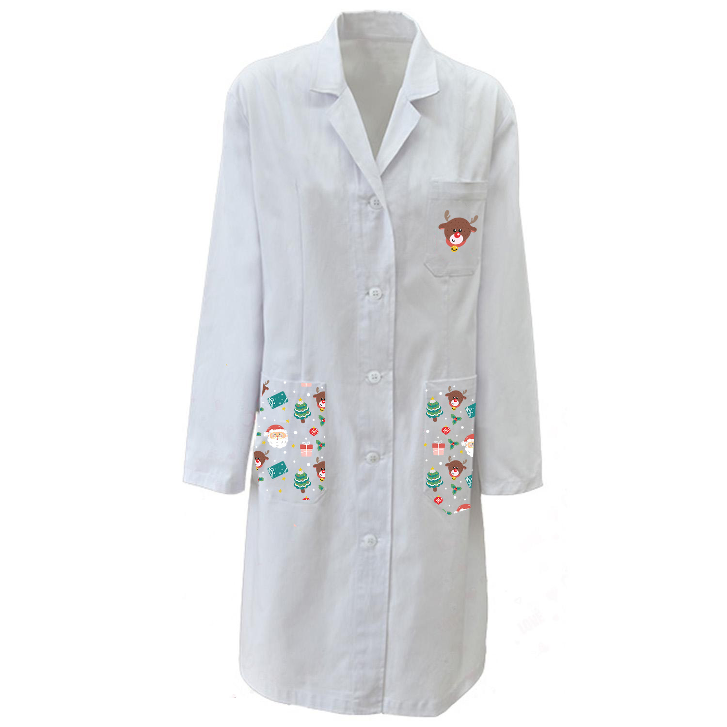 Camice bianco Natalizio ospedaliero lavoro Donna medico dottore veterinario bottoni pediatra laboratorio