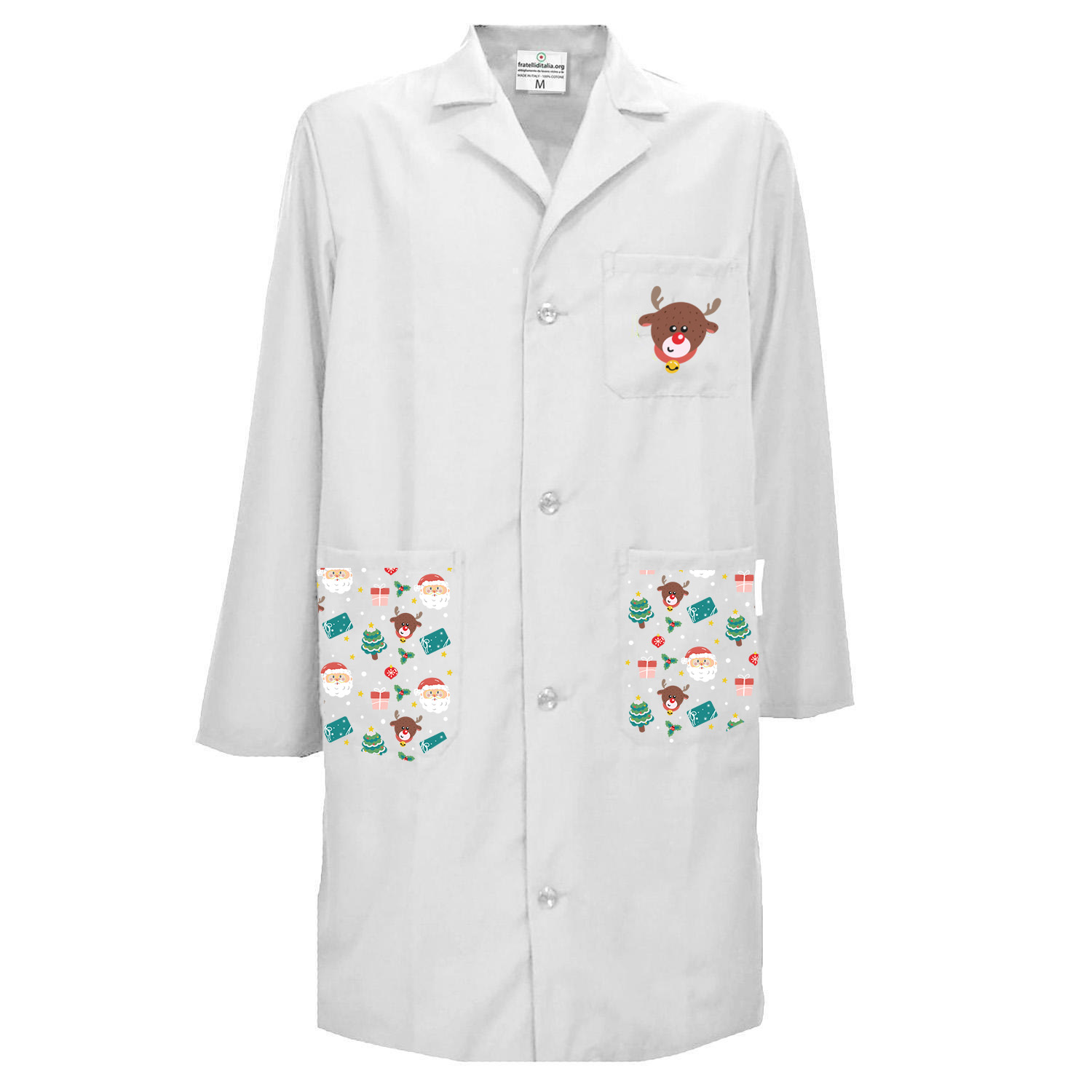 Camice Natalizio uomo pediatra clownterapy veterinario bambini abbigliamento pediatrico dottore Natale